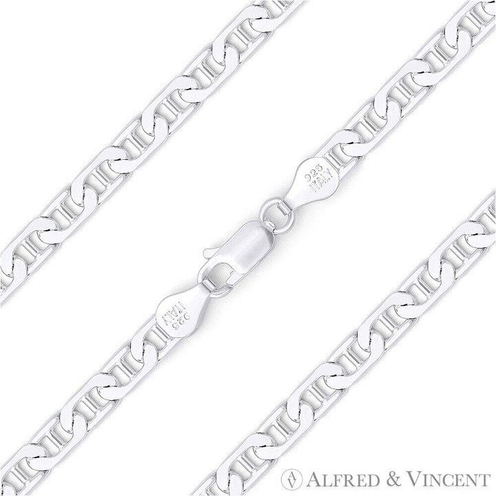 Other 3.9mm Flat Marina / Mariner Link Chain Bracelet 7" Size ONE SIZE - 1 Thumbnail