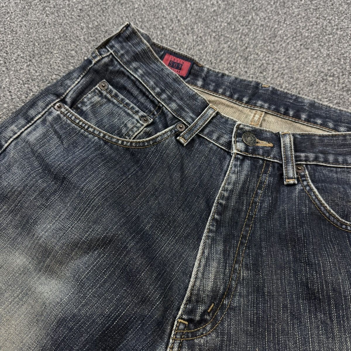 Edwin 🇯🇵 Vintage 90s Japanese Edwin 503 Rusty Destroyed Denim Size US 31 - 11 Thumbnail