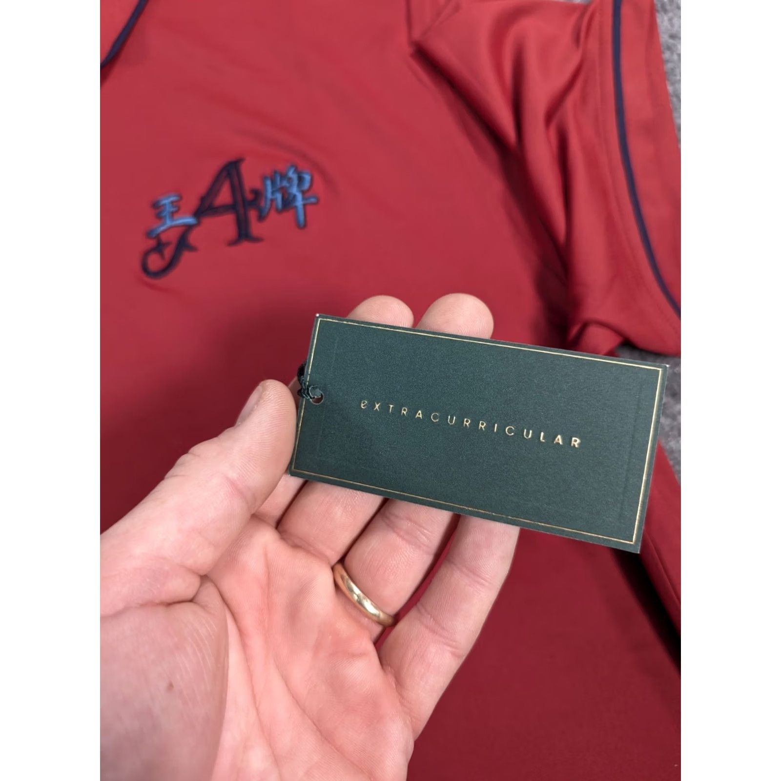 Vintage extracurricular Shirt Mens L houndstooth NEW Golf Club Polo Asian Script Lettering Size US L / EU 52-54 / 3 - 3 Thumbnail