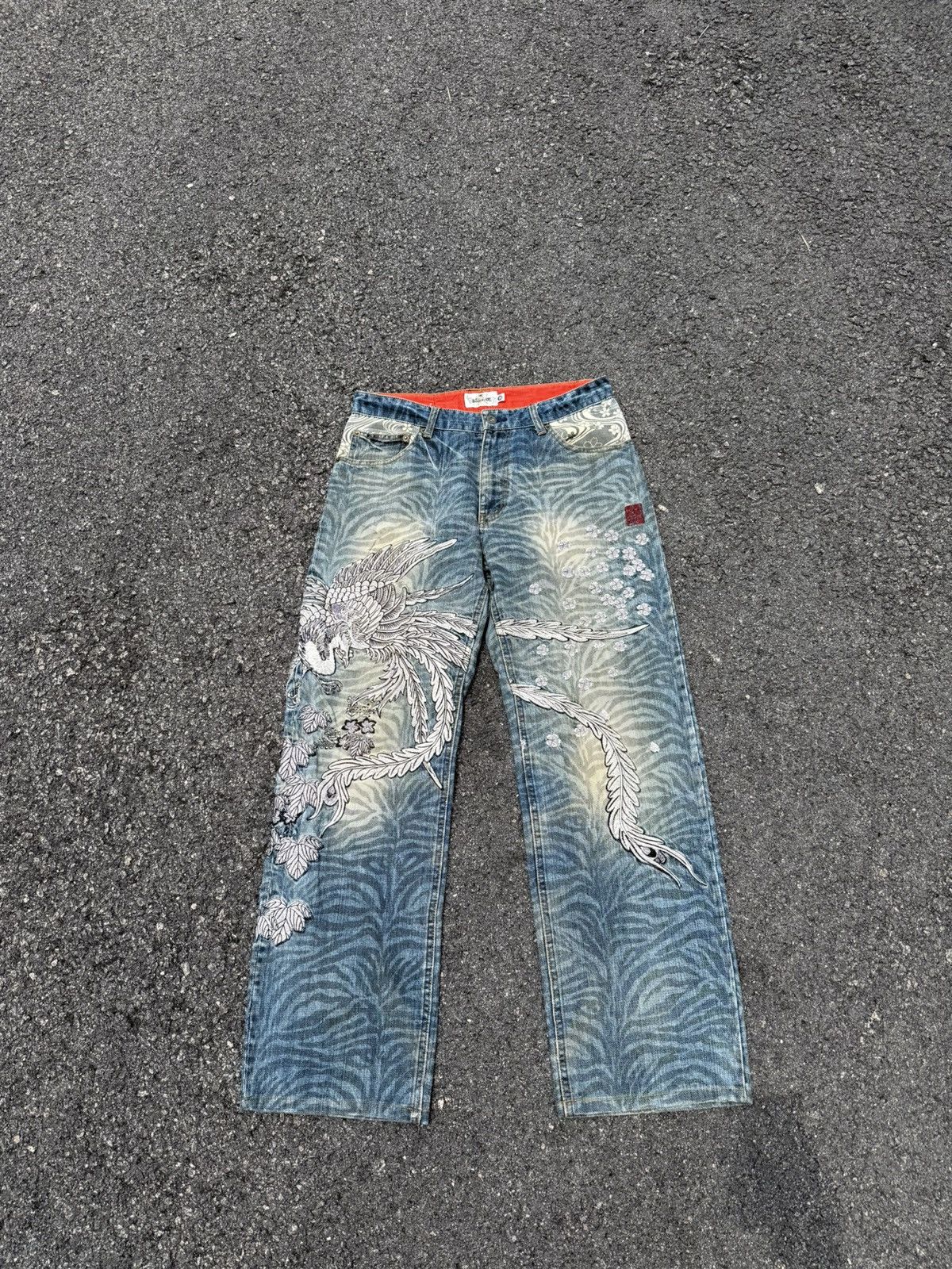 Karakuri Tamashii Karakuri Tamashi Sukajan Denim Size US 35 - 2 Thumbnail