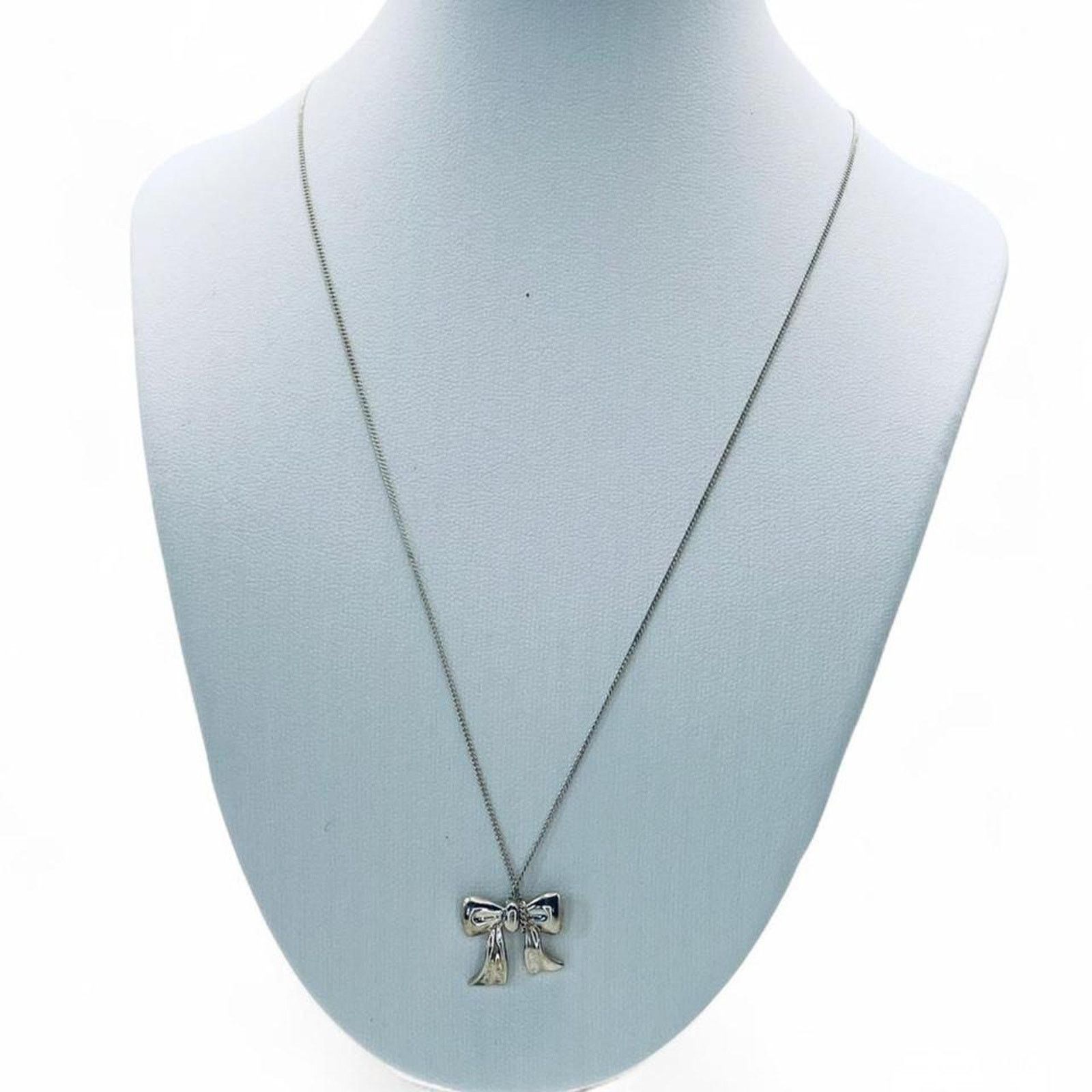 Tiffany & Co. Tiffany & Co. Kawaii Sterling Silver Bow Pendant Necklace Size ONE SIZE - 4 Thumbnail