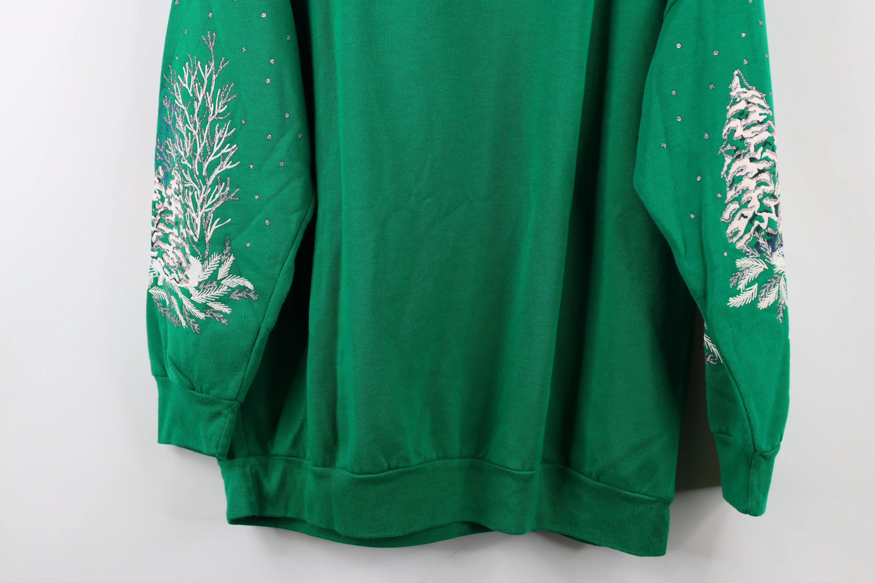 Vintage Vintage 90s Streetwear All Over Print Sweatshirt Green USA Size XL / US 12-14 / IT 48-50 - 14 Thumbnail