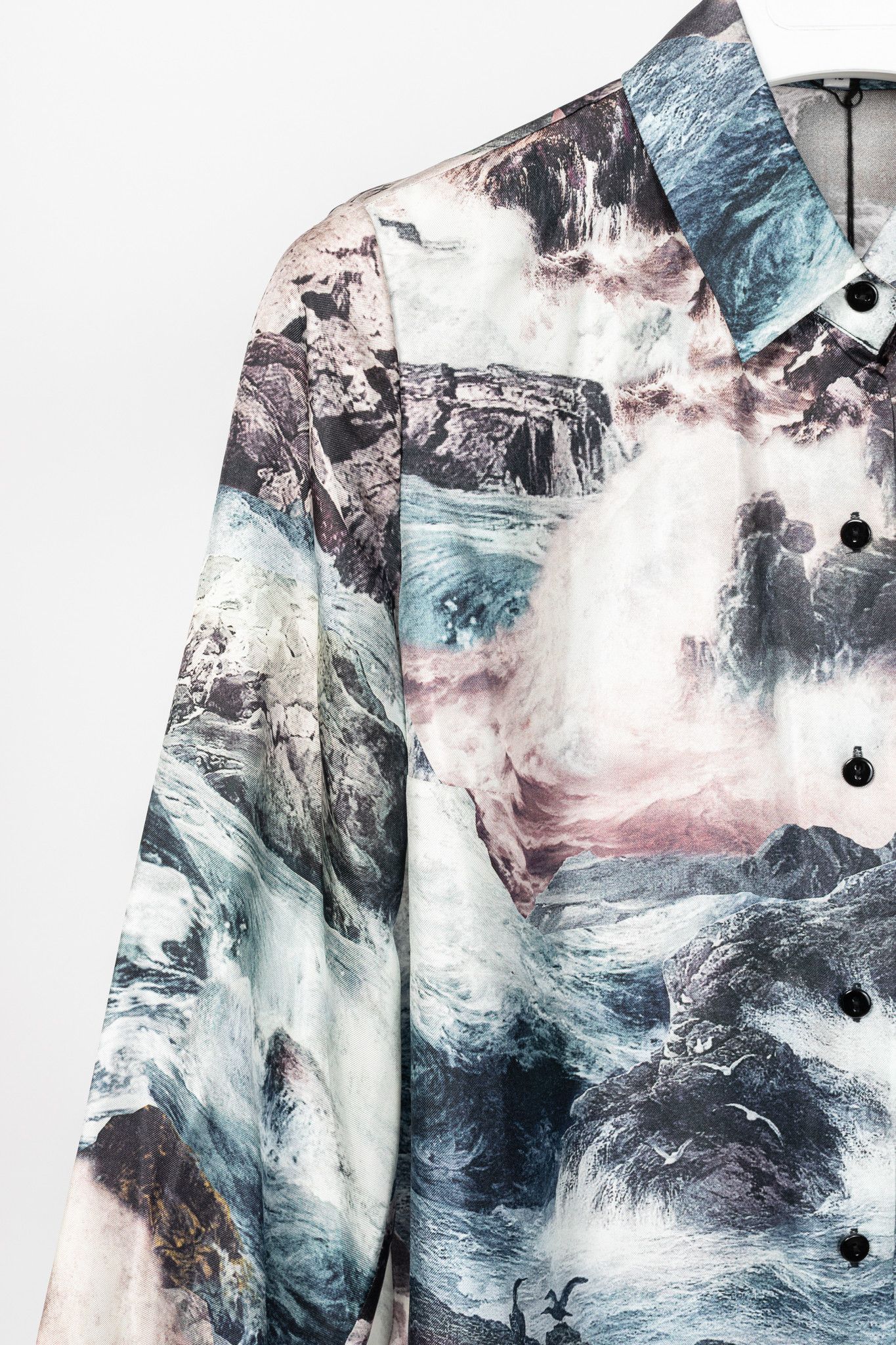 Carven Carven PF14 Multicolore Silk-Twill Sea-Print Buttoned Shirt Size XL / US 12-14 / IT 48-50 - 3 Thumbnail