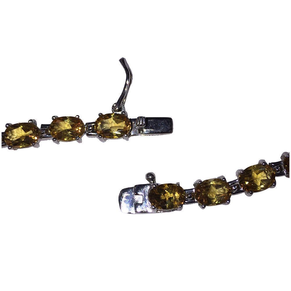 Designer Faceted Citrine Oval Sterling Silver Eternity Necklace Size ONE SIZE - 5 Thumbnail