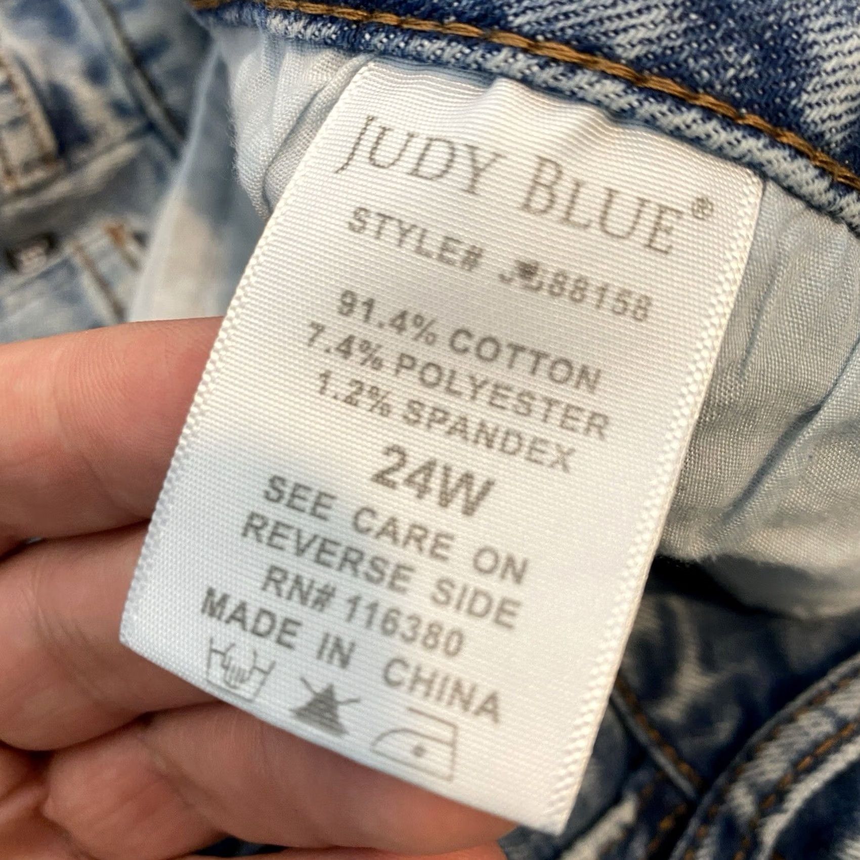 Vintage Judy Blue Jeans Women 24W Skinny Fit High Rise Stretch Denim Distressed JB88158 Size 42" / US 20 - 7 Thumbnail