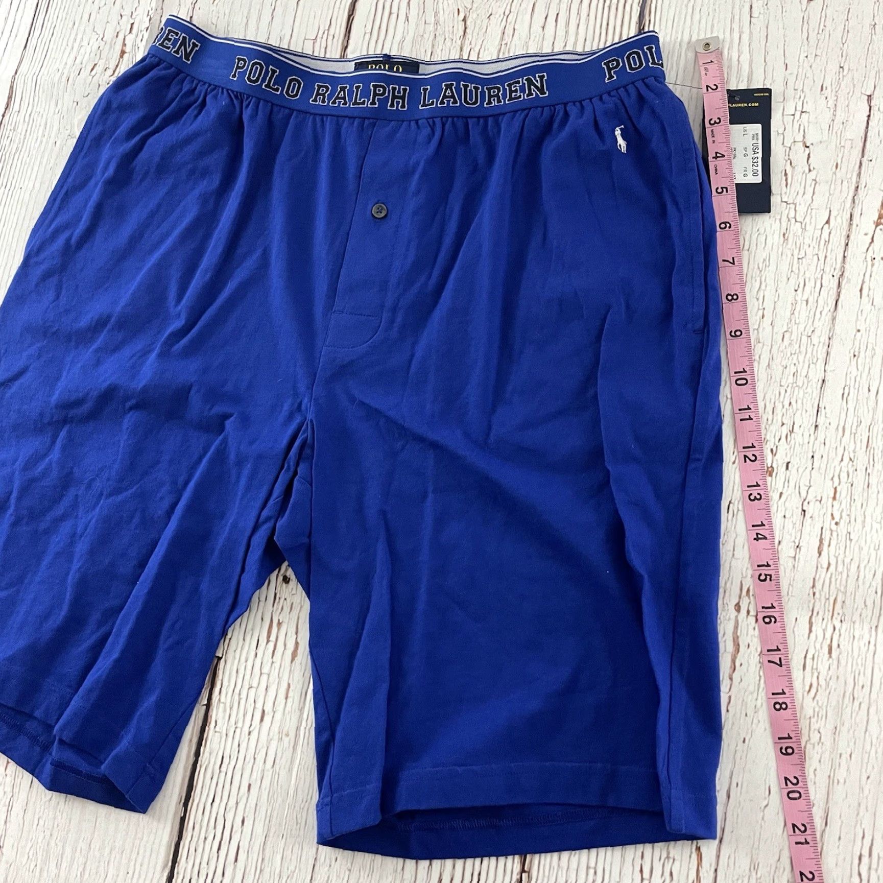 Polo Ralph Lauren Polo Ralph Lauren Boxer Lounge Shorts Men's Large Solid Blue Size US L / EU 52-54 / 3 - 6 Thumbnail