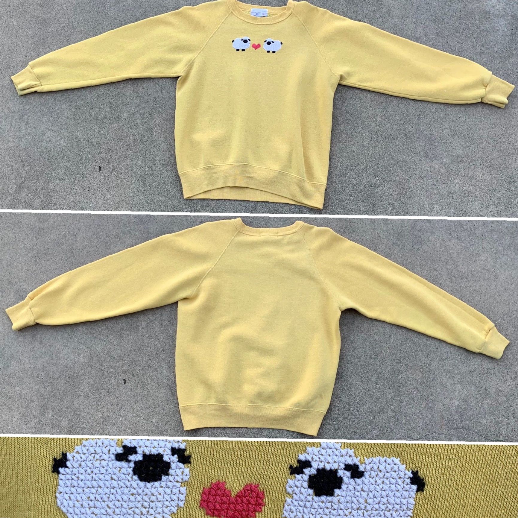 Vintage VINTAGE Cheetah Sweatshirt Raglan Crew Neck Long Sleeve Embroidered Sheep Heart 80s 90s Unisex Adults M Size M / US 6-8 / IT 42-44 - 3 Thumbnail
