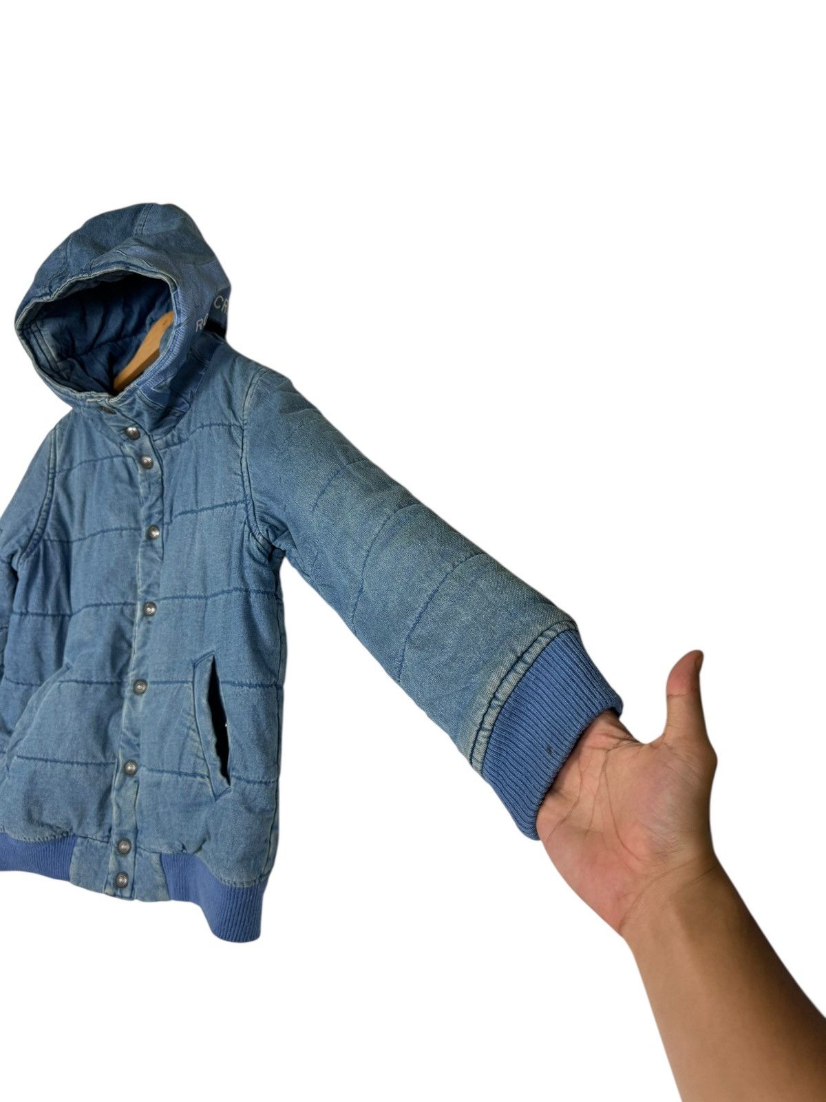 Japanese Brand Rodeo Crown Denim Puffer Hooded Jacket Size US M / EU 48-50 / 2 - 9 Thumbnail