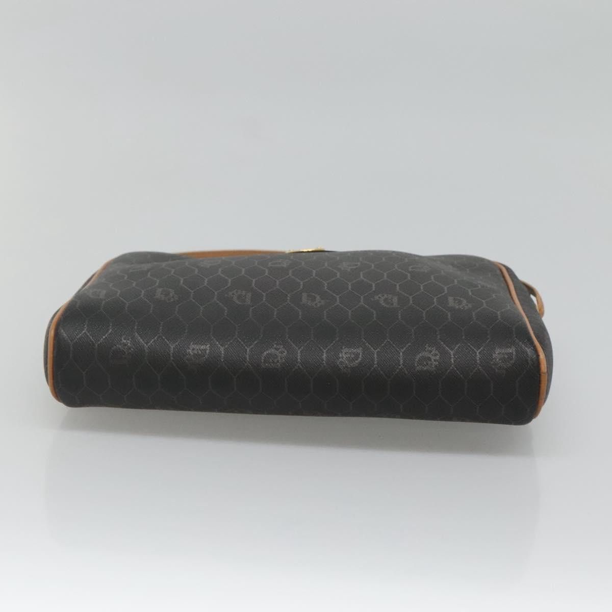 DIOR Honeycomb Canvas Shoulder Bag Black Gold