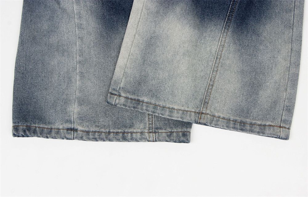 Japanese Brand × Vintage Loose wide-leg stitching washed tie-dye gradient jeans Size US 32 / EU 48 - 6 Thumbnail