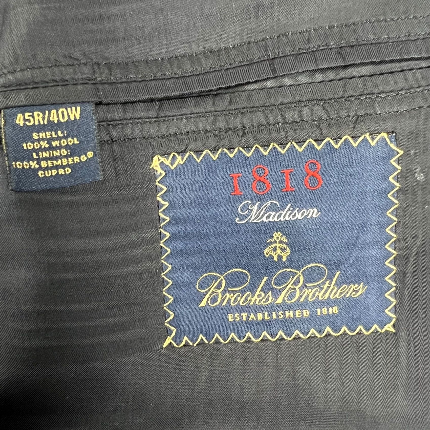 Brooks Brothers Brooks Brothers Madison Suit Set Mens 45R 40x30 Blue Pinstripe Wool Coat Pants Size 48R - 5 Thumbnail
