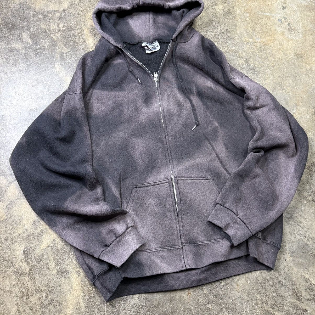 Vintage vintage black faded black baggy distressed zip up hoodie Size US XL / EU 56 / 4 - 2 Thumbnail