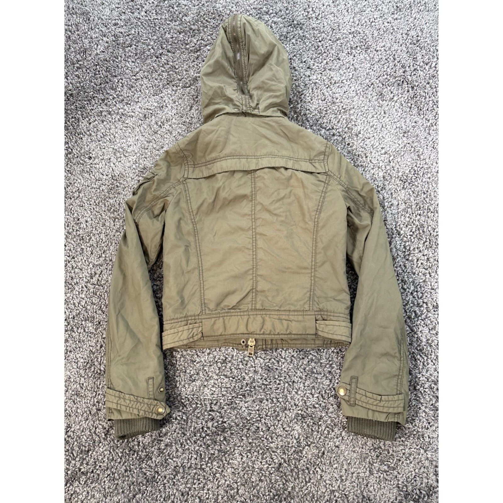 American Eagle Outfitters VINTAGE American Eagle Jacket Womens XXS Green Military Cargo Pocket Y2K Size XXS / US 00 / IT 34 - 6 Thumbnail