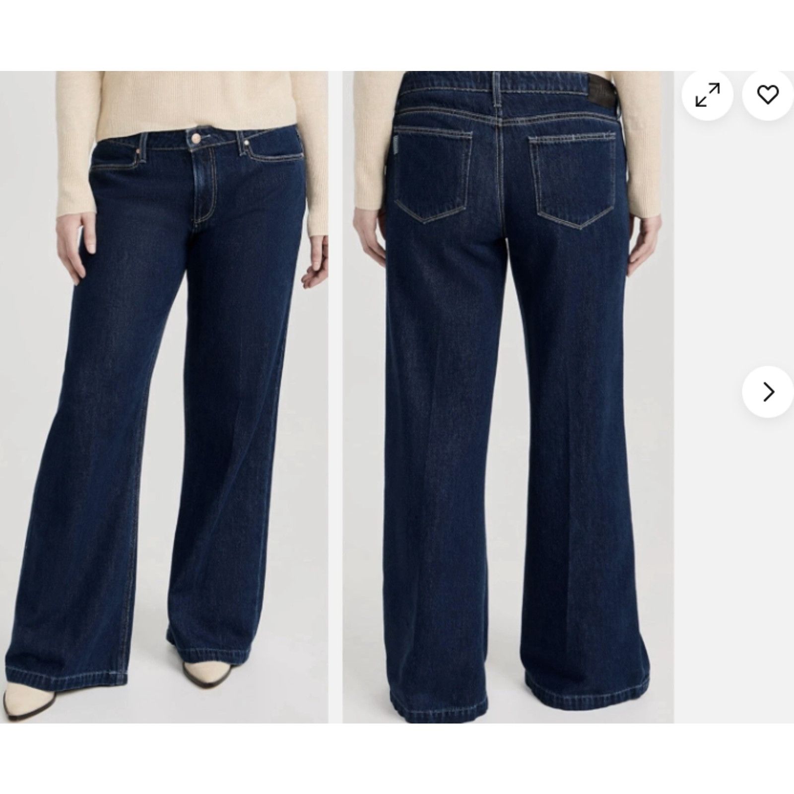 Paige RARE Paige Dark Denim jeans Pockets Wide Leg Denim sz 25 Size 25" / US 0 / IT 36 - 1 Thumbnail