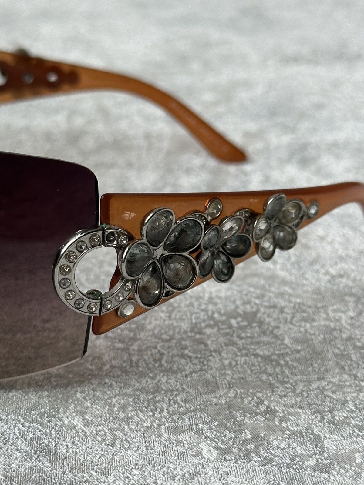 Bvlgari Bvlgari 652-B Crystal Flower Swarowski Rare Sunglasses Size ONE SIZE - 14 Thumbnail