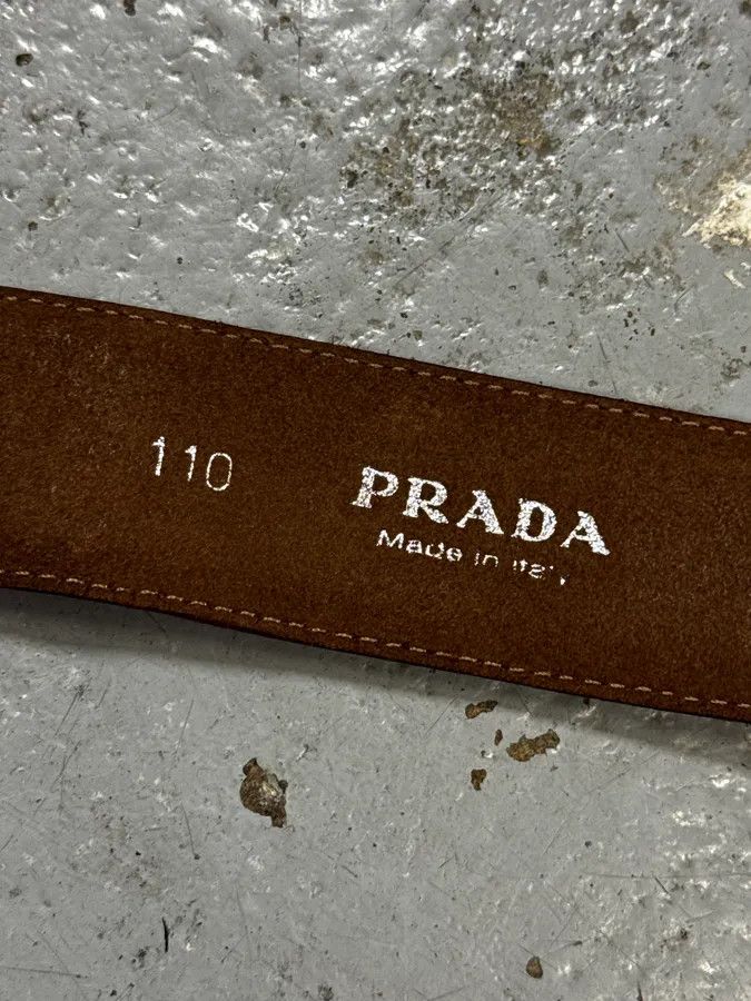 Prada Prada Red Logo Buckle Leather Belt Size ONE SIZE - 6 Thumbnail