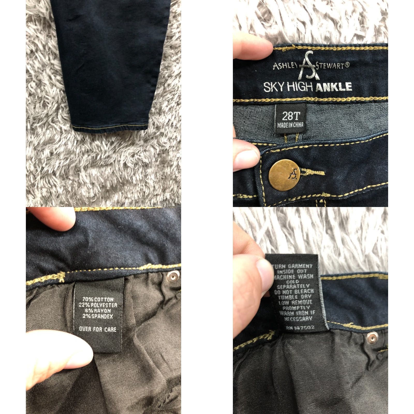 Vintage VINTAGE Ashley Stewart Sky High Ankle Jeans Size 28 Tall Womens Dark Blue Denim Size 28" / US 6 / IT 42 - 8 Thumbnail
