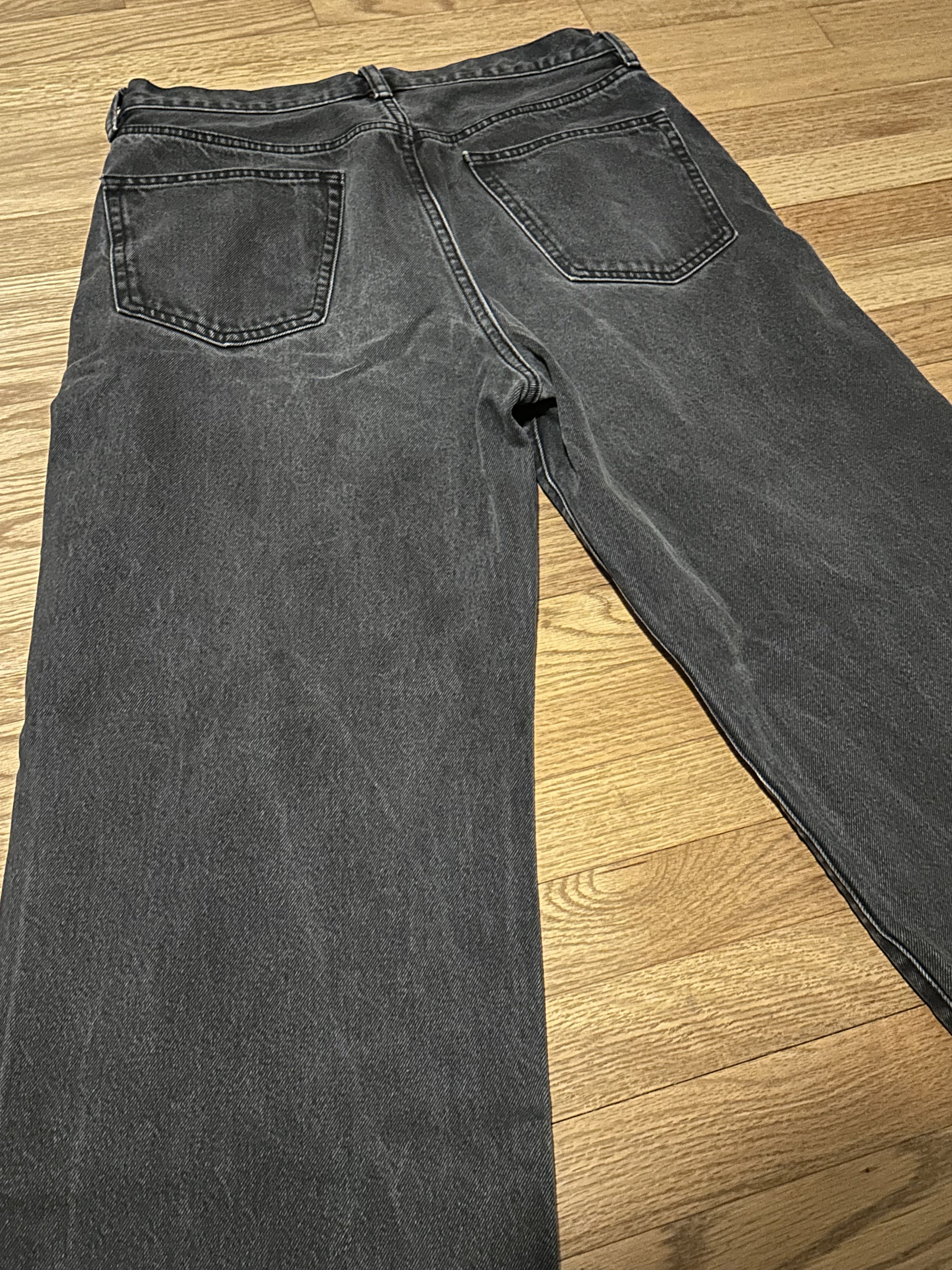 GU GU Dark Gray Oversized/Baggy Men's Jeans (from Japan) Size US 31 - 4 Thumbnail