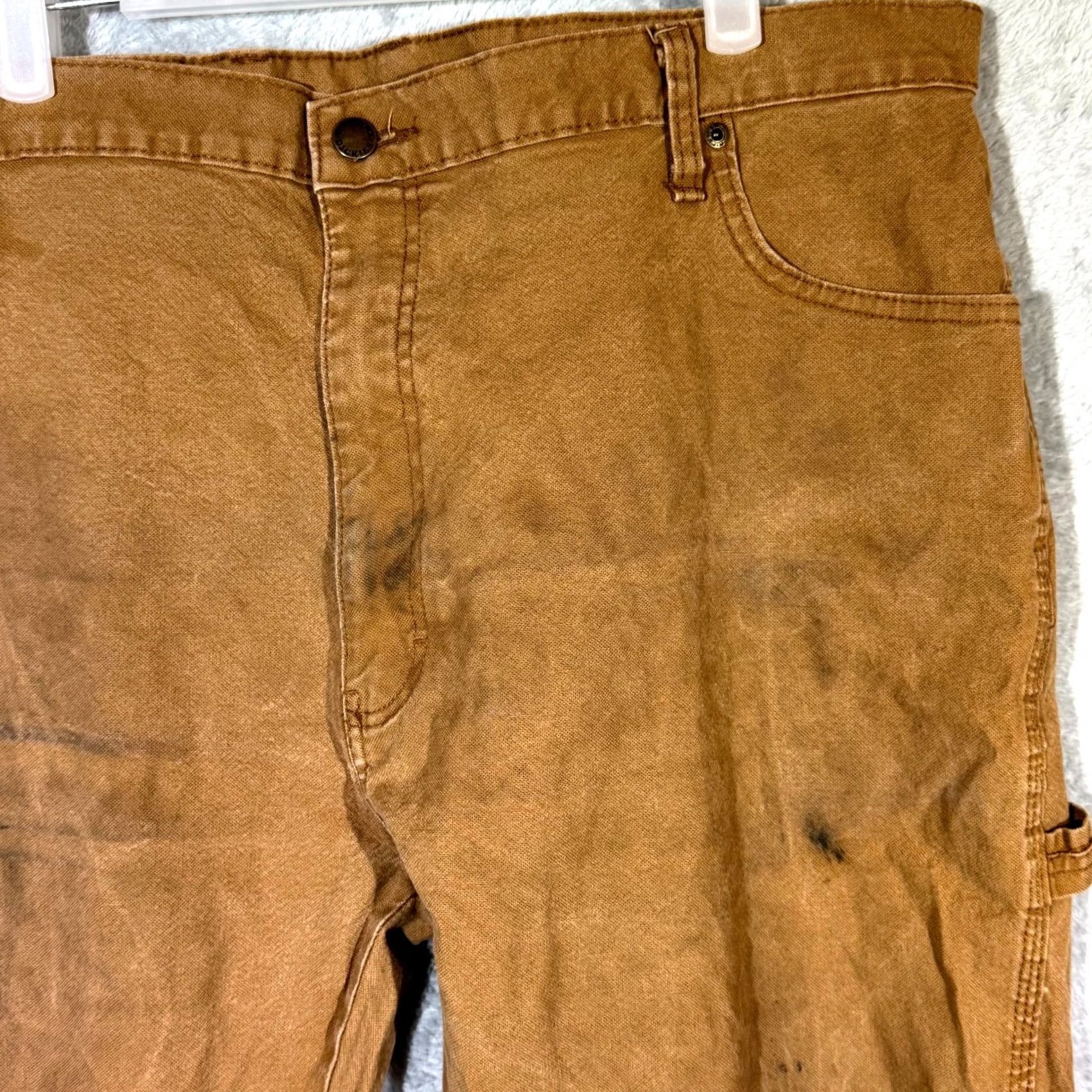 Dickies Dickies Carpenter Jeans Men's 40x32 Brown Denim Stretch Straight Leg Workwear Size US 40 / EU 56 - 4 Thumbnail