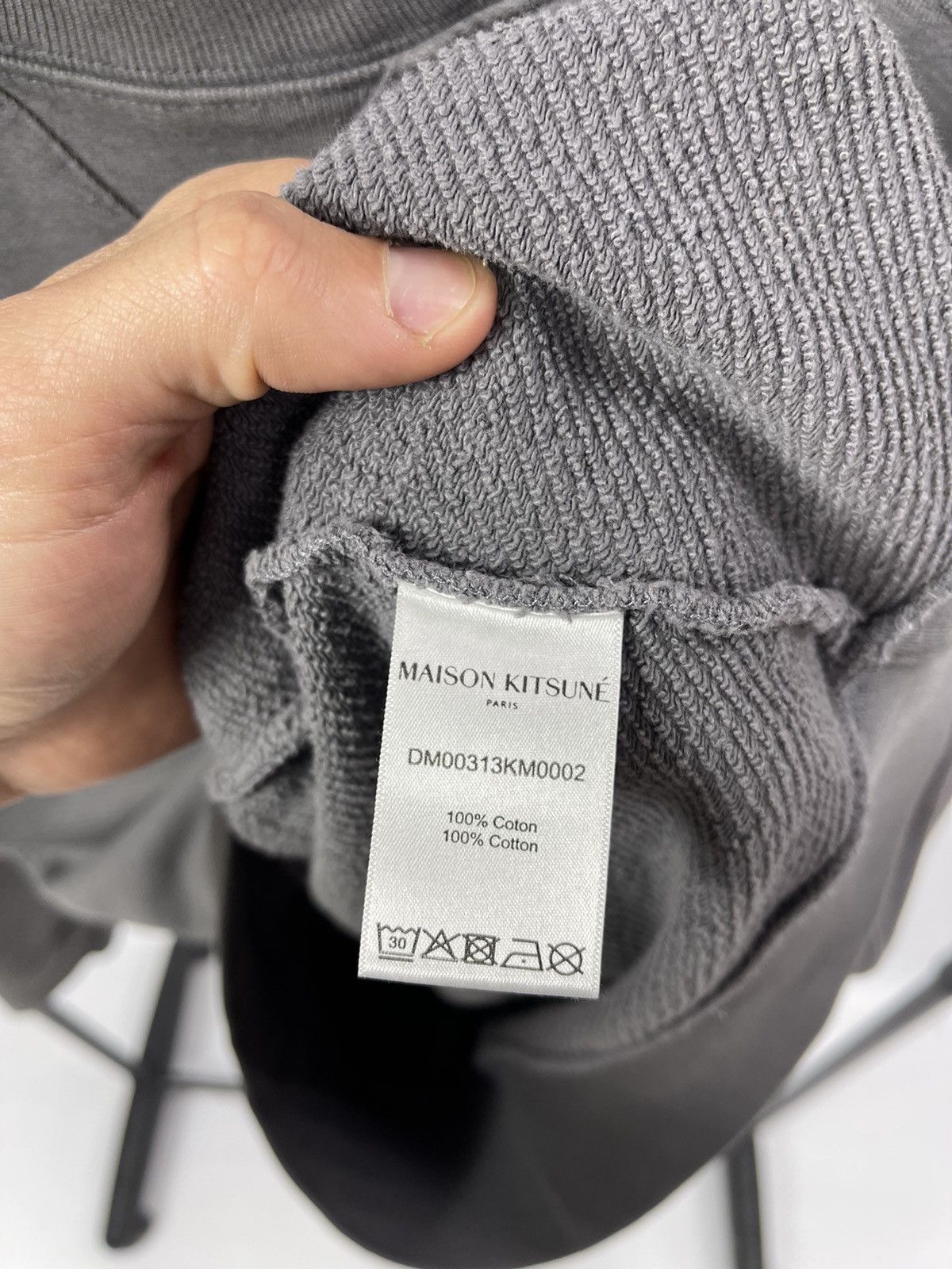 Maison Kitsune Maison Kitsune Sweatshirt Mens Size L Grey Good Tricolor Fox Size US L / EU 52-54 / 3 - 5 Thumbnail