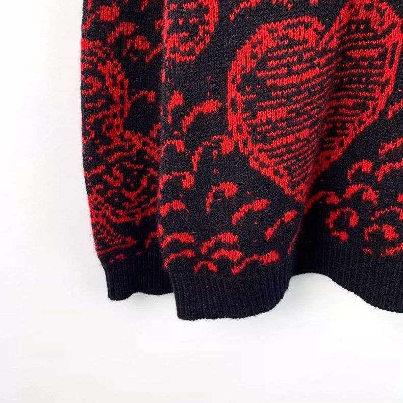 Dior Dior Red poker card inlaid cashmere round-neck long-sleeved Size XS / US 0-2 / IT 36-38 - 4 Thumbnail