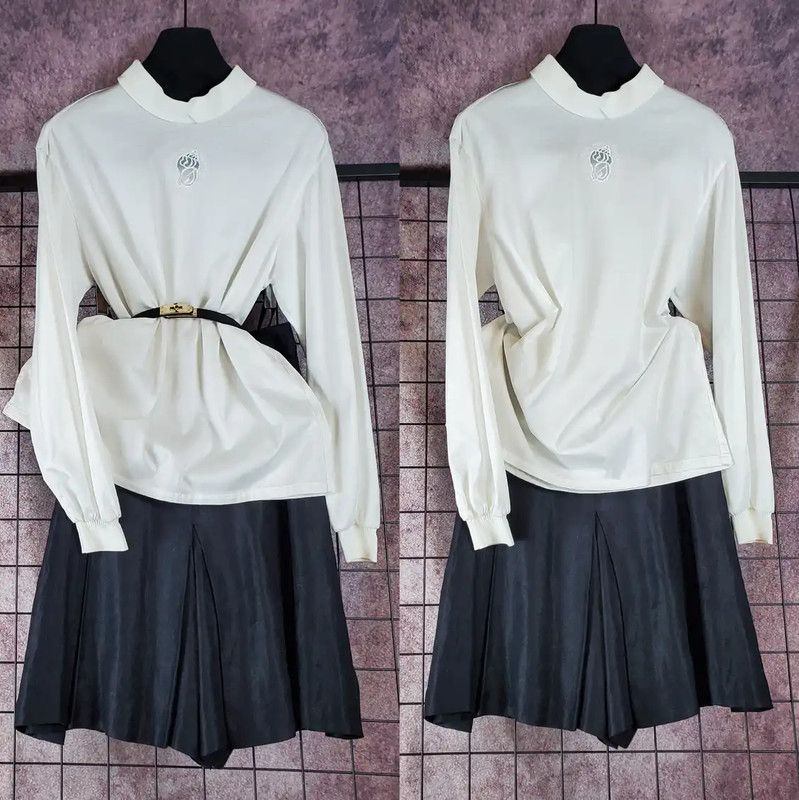 Dior Dior White Cotton Embroidered Long Sleeve Top 0089 Size L / US 10 / IT 46 - 1 Thumbnail