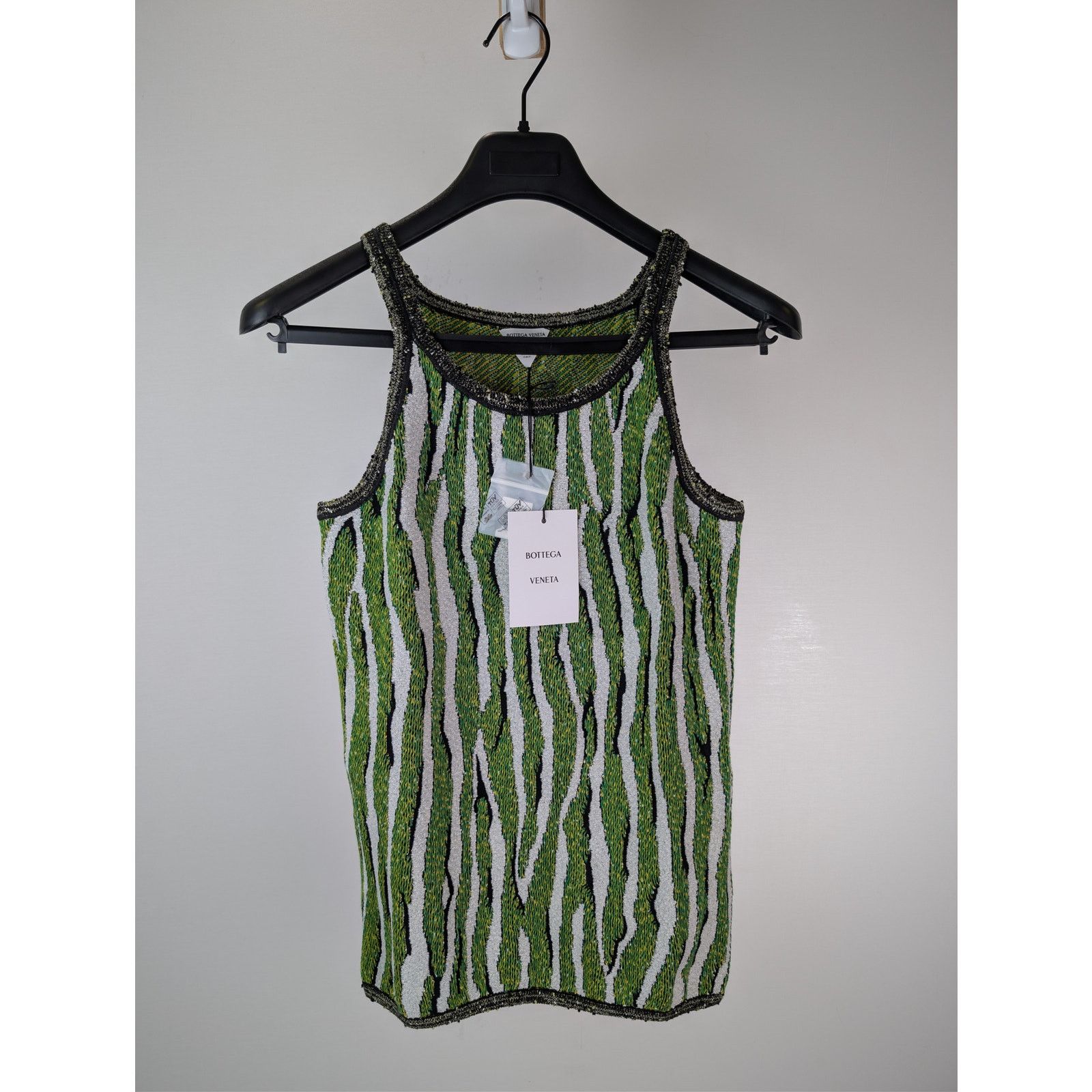 Bottega Veneta o1rshd1 Animal Jacquard Tank Top in Green / White Size US S / EU 44-46 / 1 - 2 Thumbnail