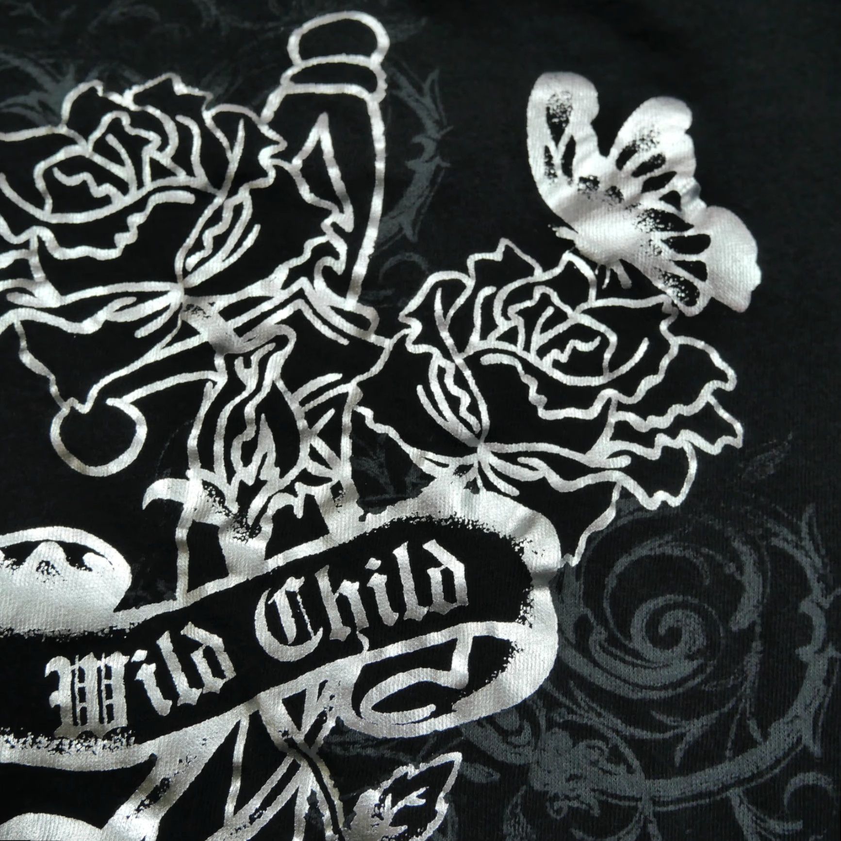 Vintage VINTAGE Big Flirt T Shirt Womens M Black Dagger Rose Forever Child Y2K Size M / US 6-8 / IT 42-44 - 3 Thumbnail