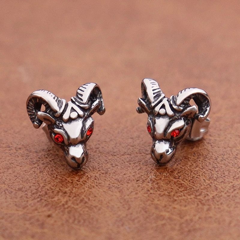 Jewelry Retro Red Eyed Goat Earring Size ONE SIZE - 7 Thumbnail