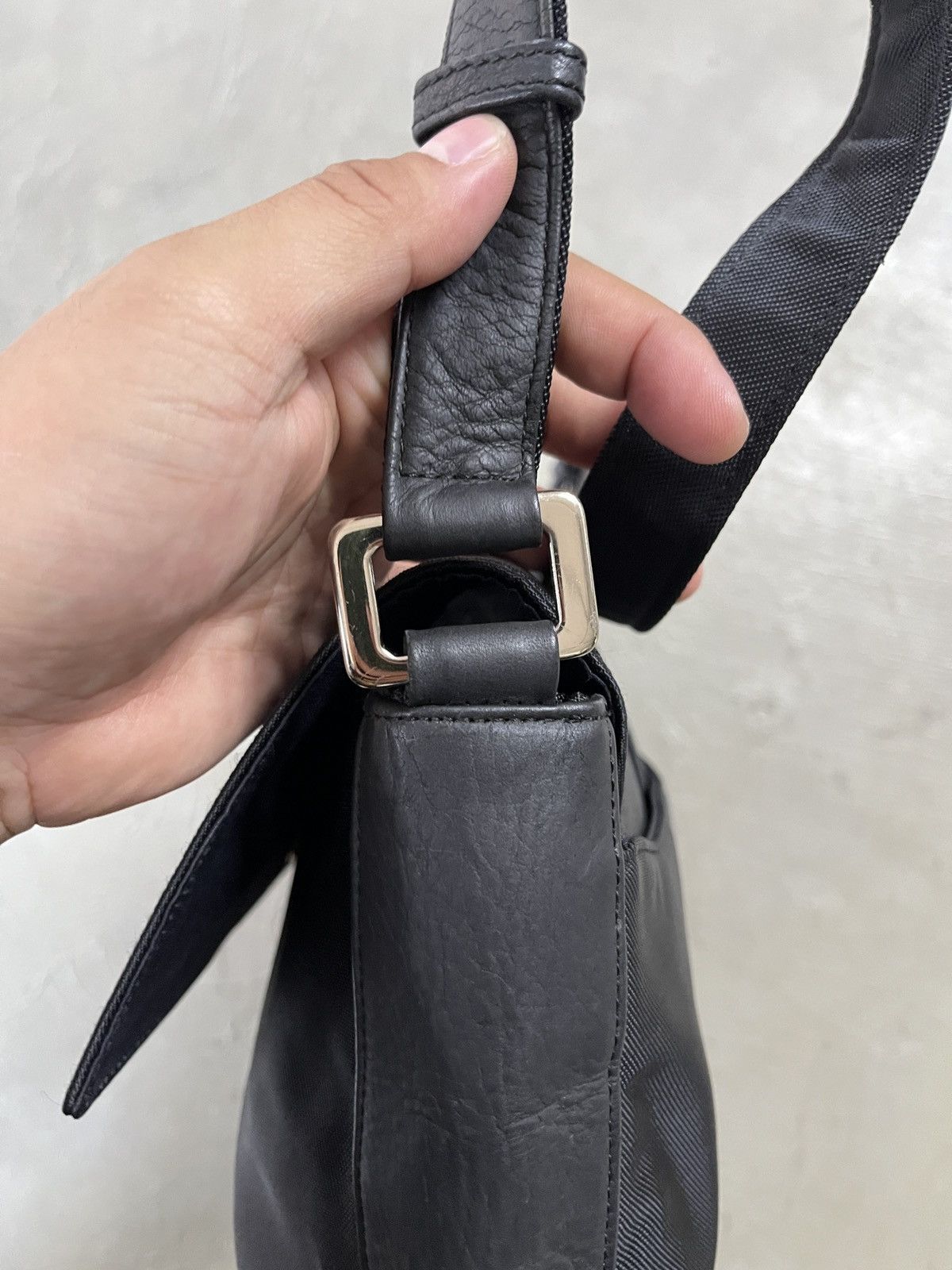 Courreges Courreges Hand Carry Dinner Leather Nylon Bag Size ONE SIZE - 7 Thumbnail