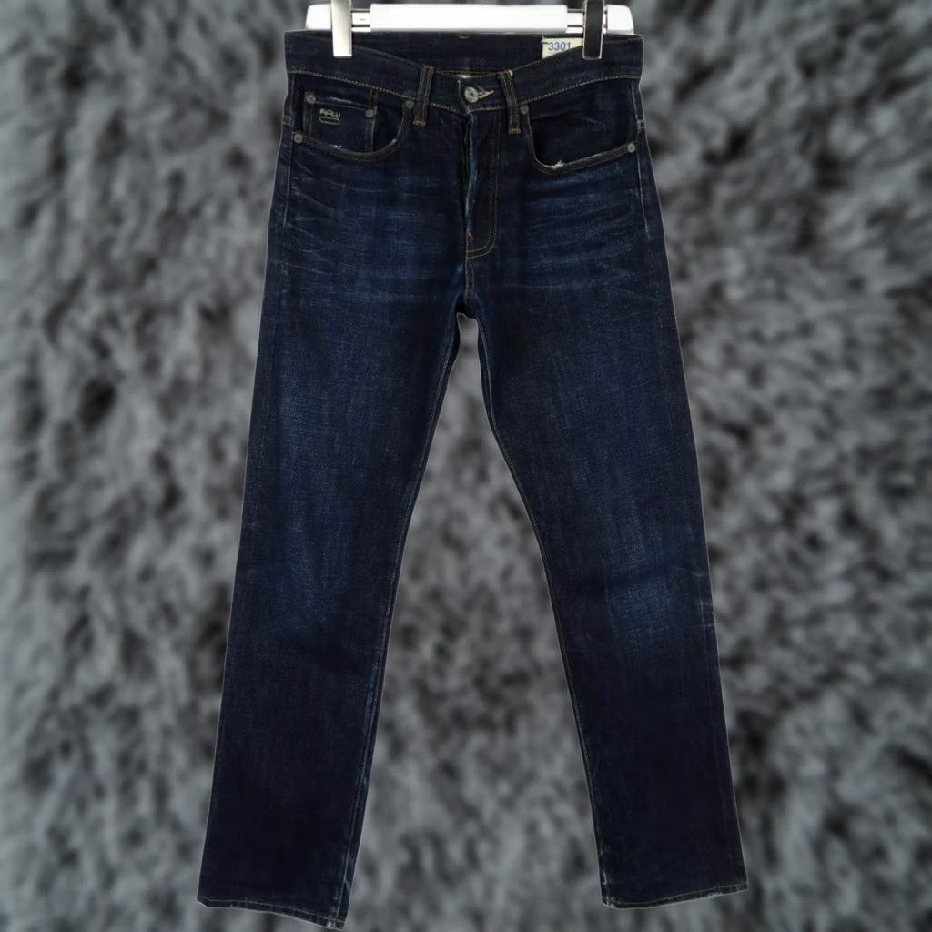 G-Star G-STAR 3301 Straight Jeans Men W30/L32 Button Fly Navy Dark Blue Jeans Size US 30 / EU 46 - 1 Thumbnail
