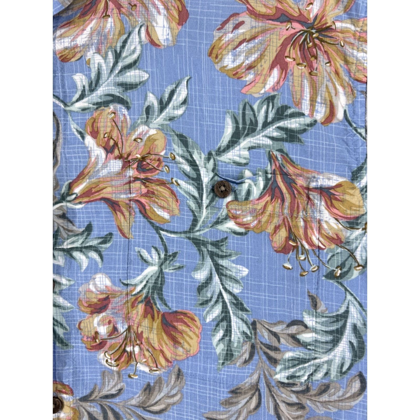 Vintage Island Shores Shirt Men Large Blue Floral 100% Rayon Hawaiian Button Up Beach Size US L / EU 52-54 / 3 - 7 Thumbnail
