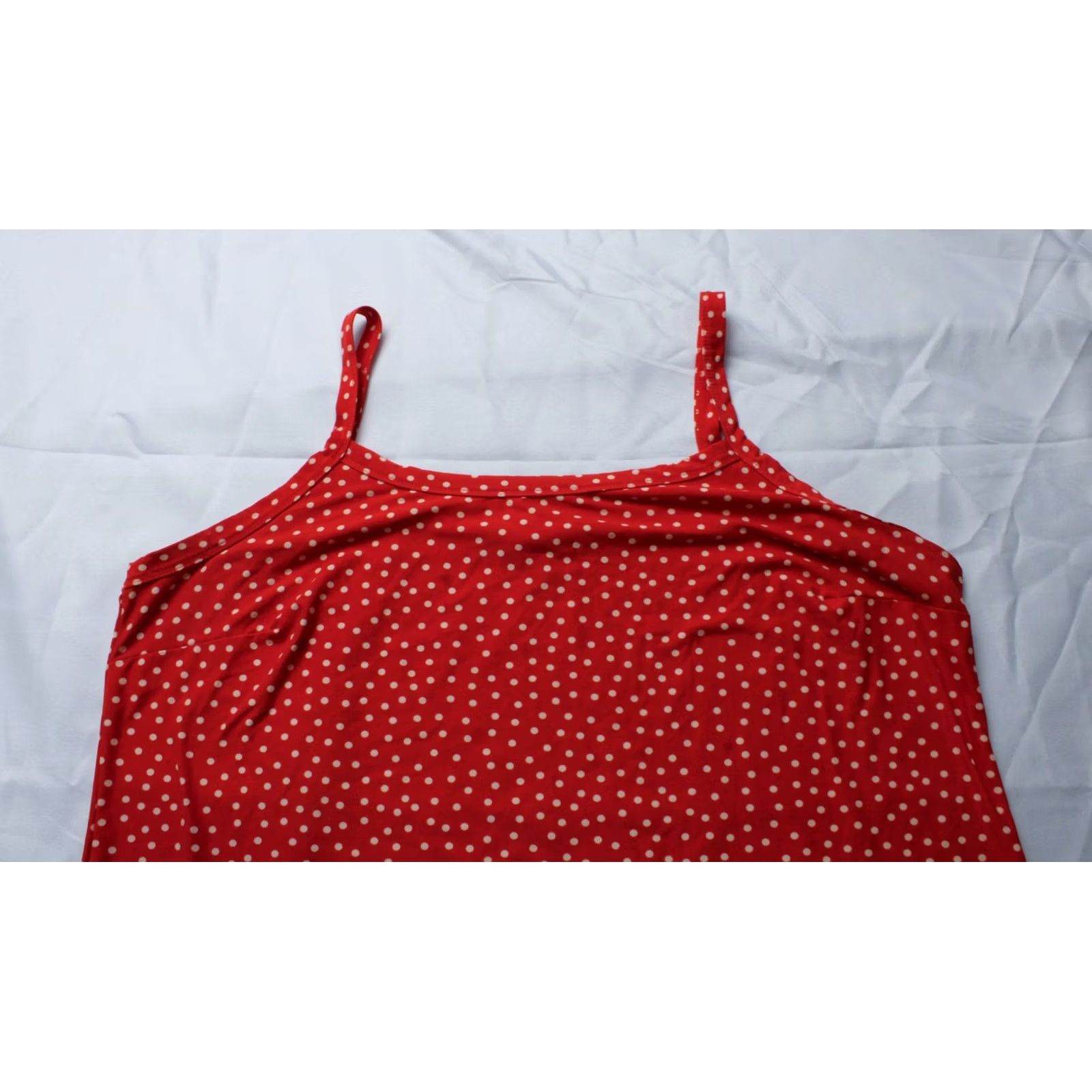 Vintage LuLaRoe Women's Tank Top EH6 Red 2XL Sleeveless Curved Hem Polka Dot Casual Shirt Womens Size XXL / US 16-18 / IT 52-54 - 2 Thumbnail