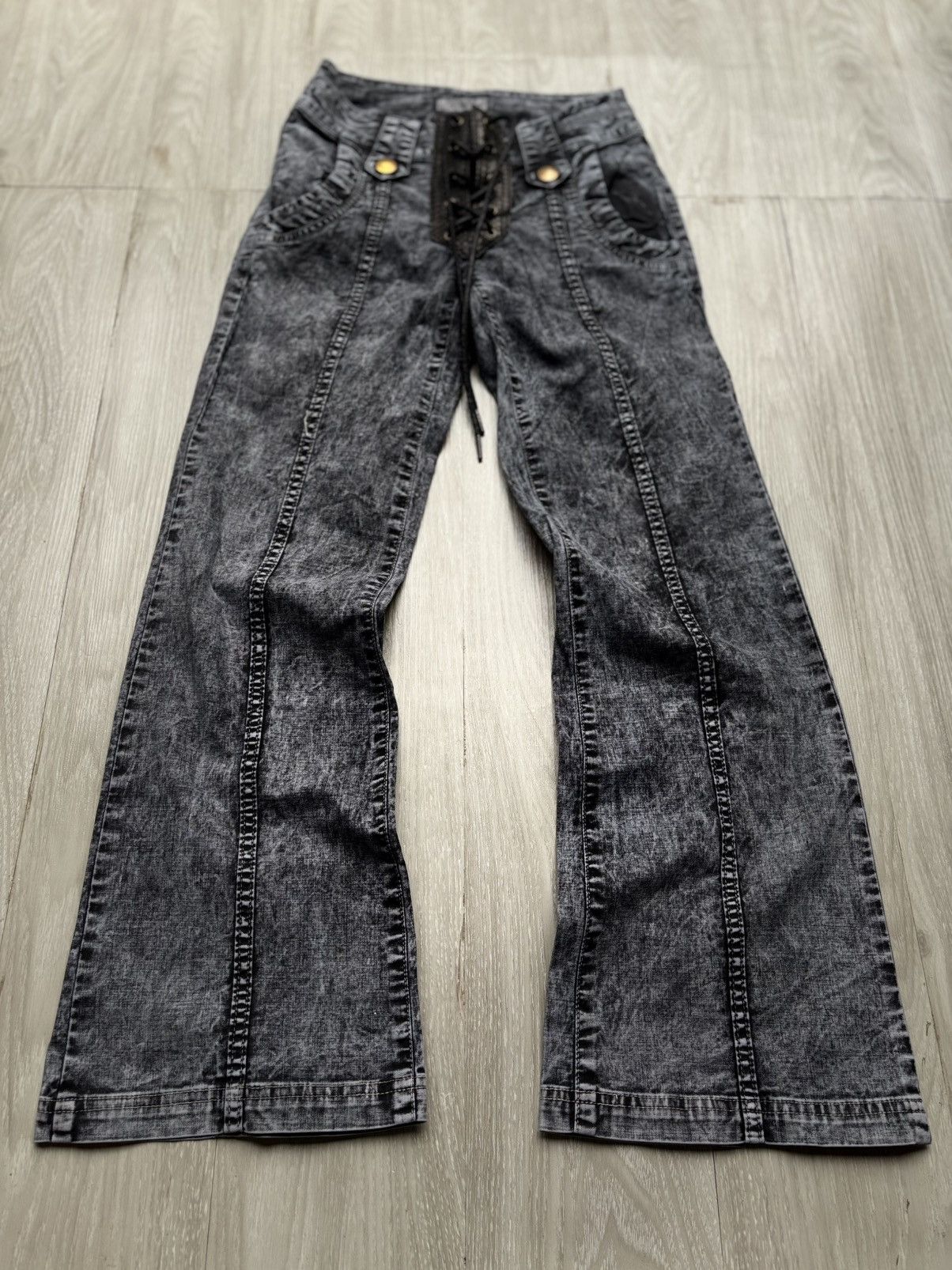 Japanese Brand KOJI TACHIYAMA gimmick flared pants Size US 26 / EU 42 - 1 Thumbnail