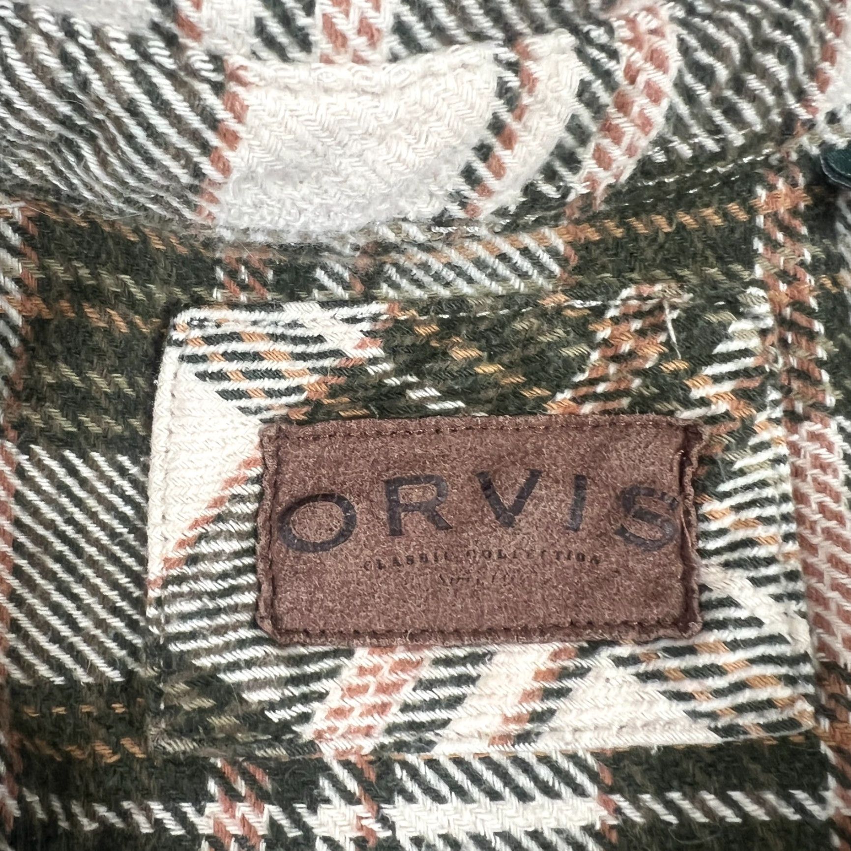 Orvis VINTAGE Orvis Men's Flannel Shirt XL Cotton Plaid Work Shacket Long Sleeve Button-Up Size US XL / EU 56 / 4 - 3 Thumbnail