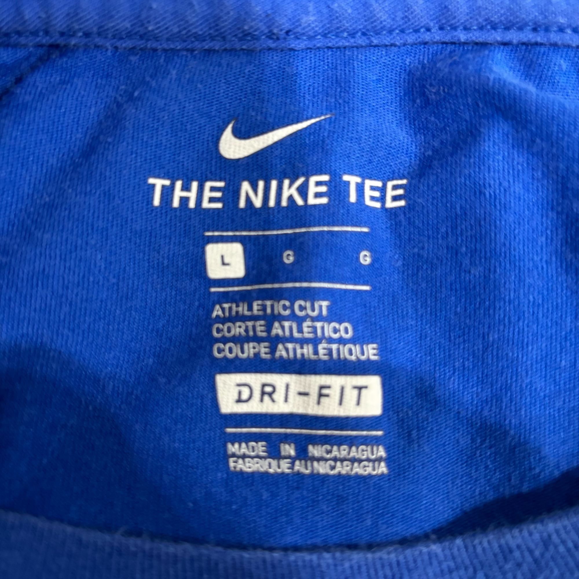Nike Nike Blue Long Sleeve Dri-Fit Athletic Cut Shirt Men's L Size US L / EU 52-54 / 3 - 3 Thumbnail