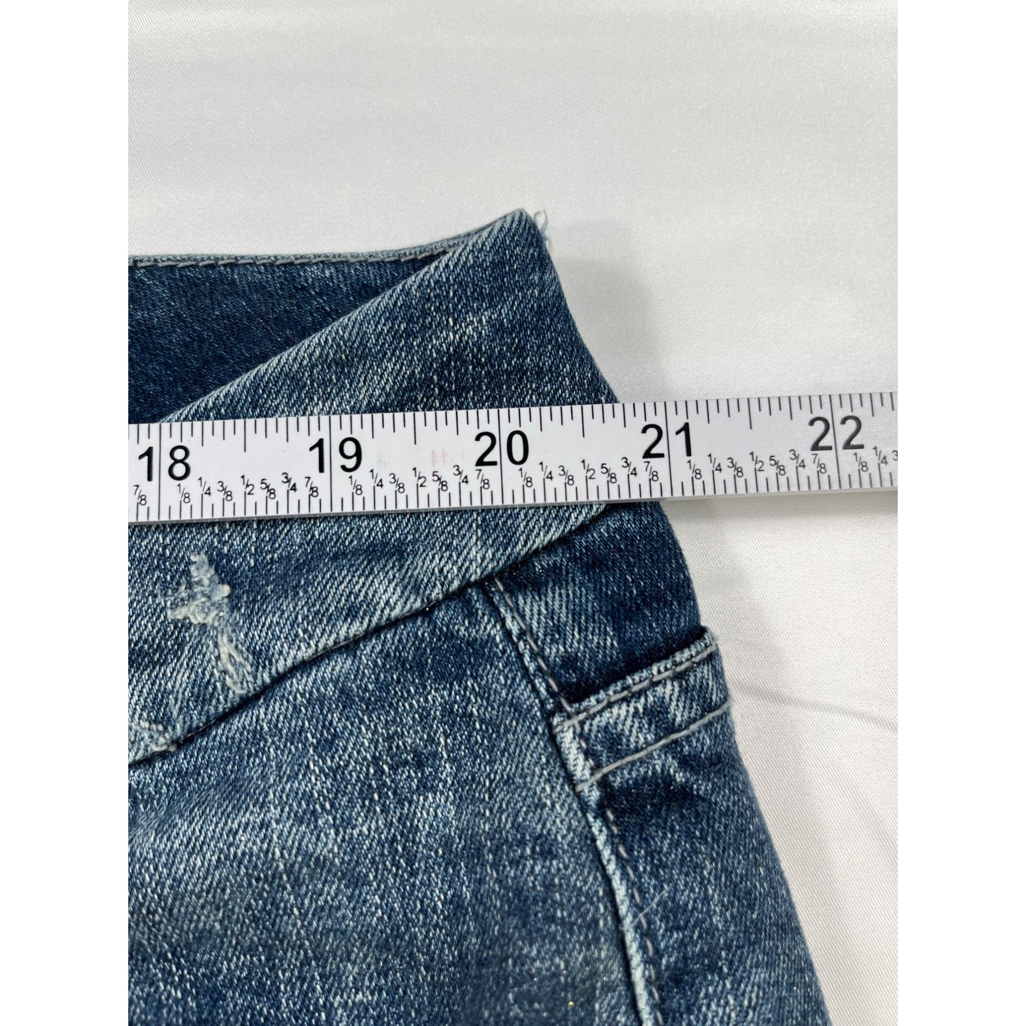 7 For All Mankind 7 For All Mankind SKU 7571 Womens Distressed Blue Denim Jean Size 22" - 4 Thumbnail