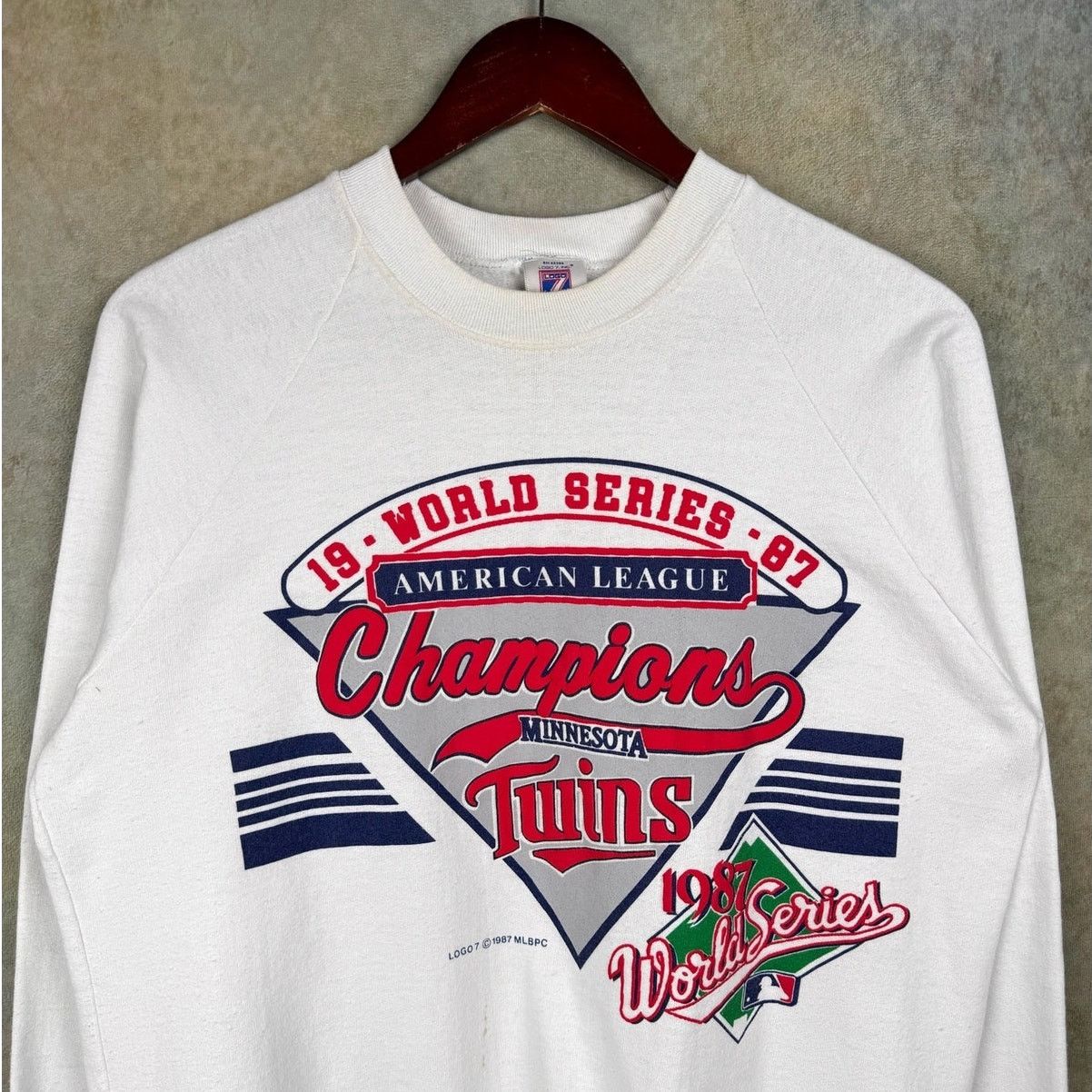 Logo 7 × MLB × Vintage VTG 1987 Minnesota Twins World Series Sweatshirt M White Size US M / EU 48-50 / 2 - 3 Thumbnail