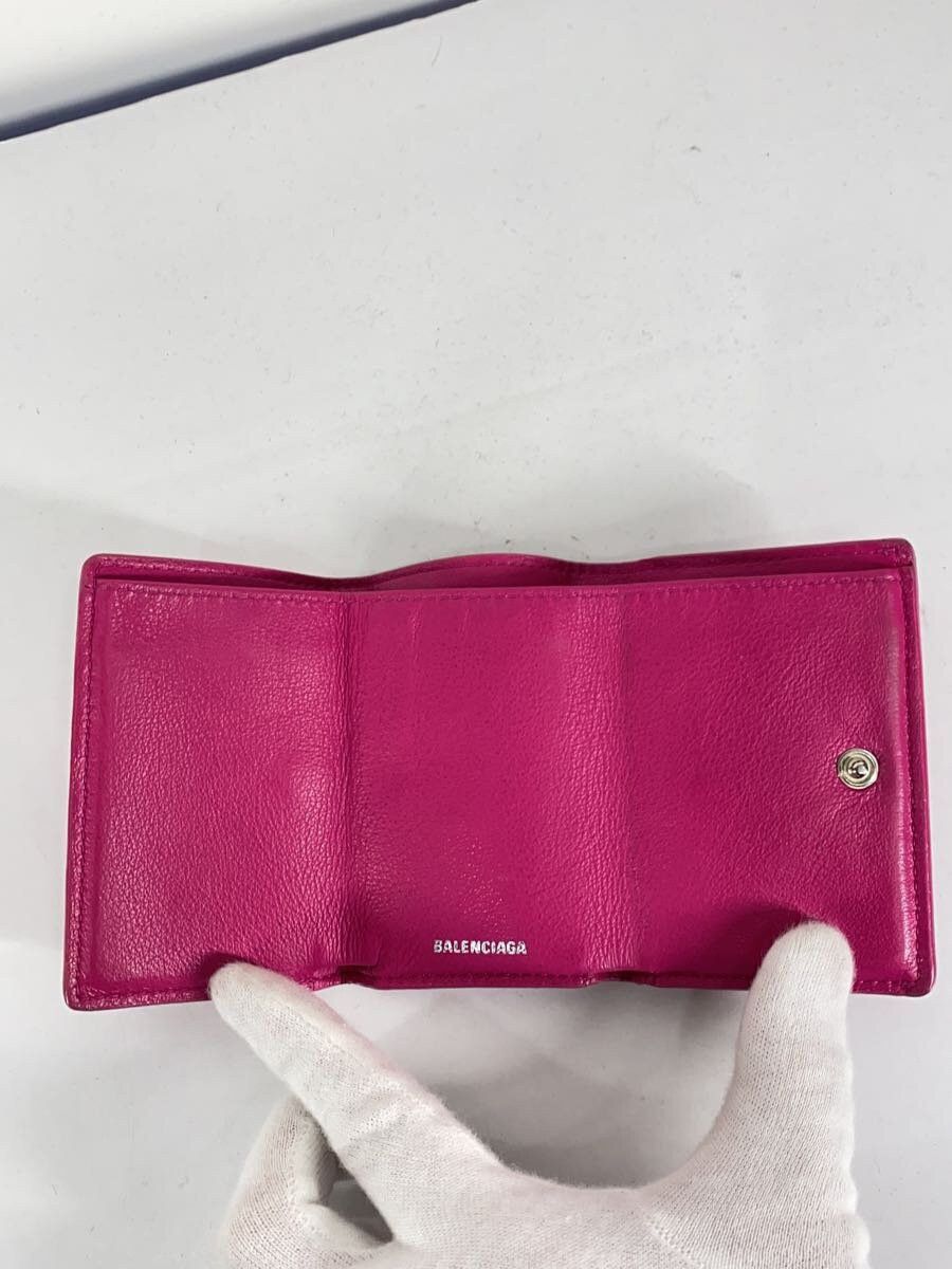 Balenciaga Balenciaga Leather Tri-Fold Wallet Pink Size ONE SIZE - 4 Thumbnail