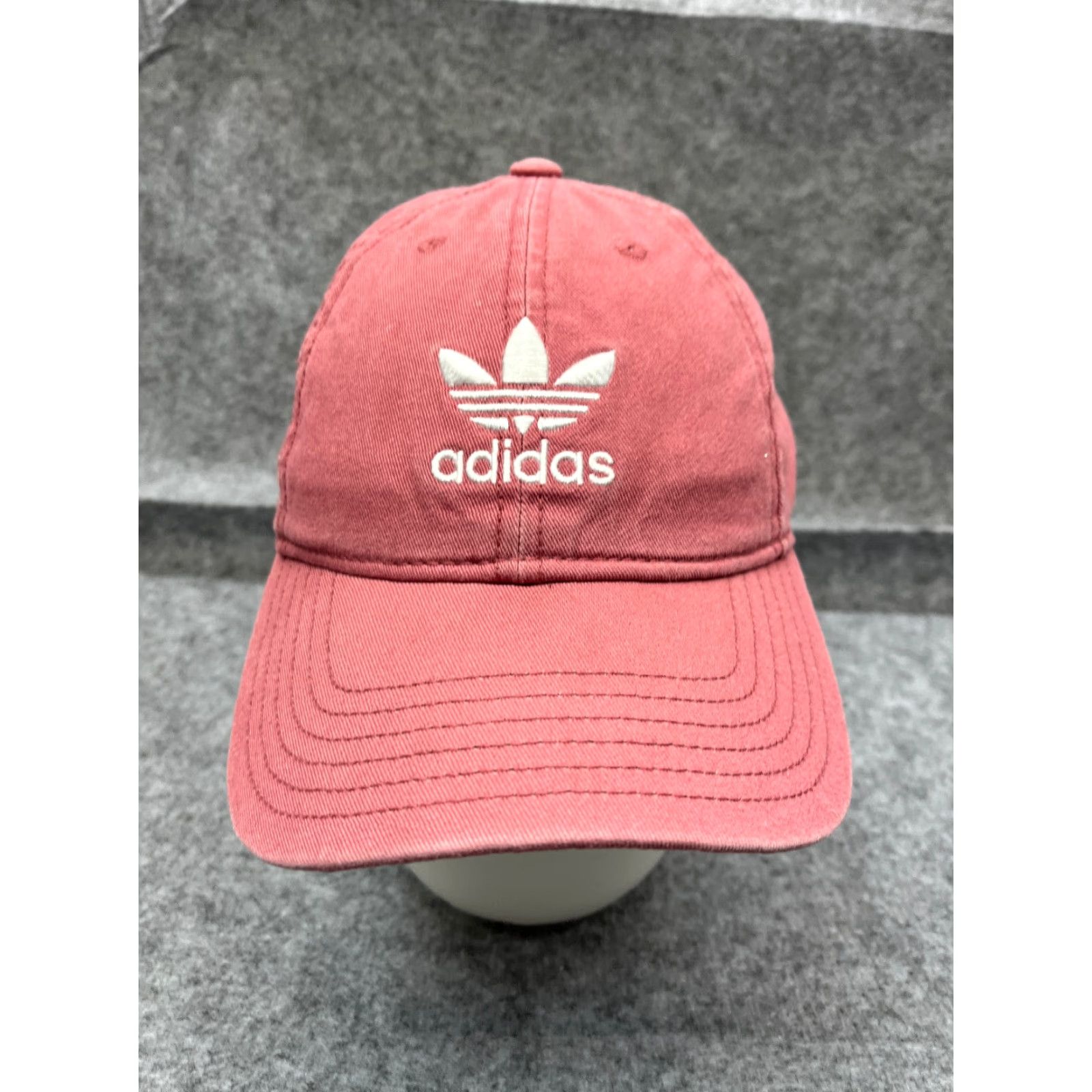 Adidas Adidas Hat Cap Strap Back Womens One Size Pink Embroidered 3 Stripes Cotton Size ONE SIZE - 2 Thumbnail
