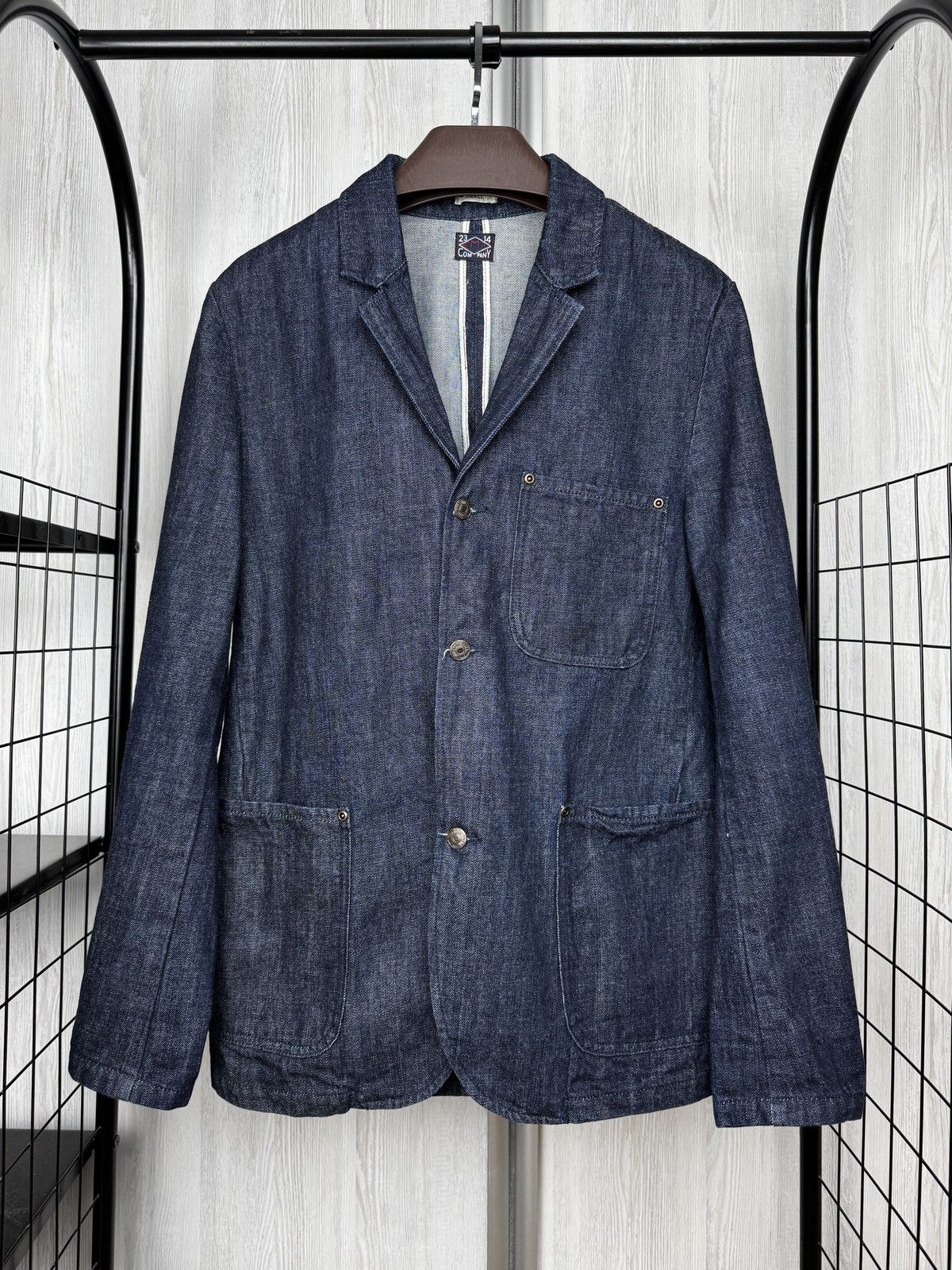 Emmett Emmett Blazer EMT Company Indigo Denim Granger Selvedge Sz S Size 38R - 2 Thumbnail