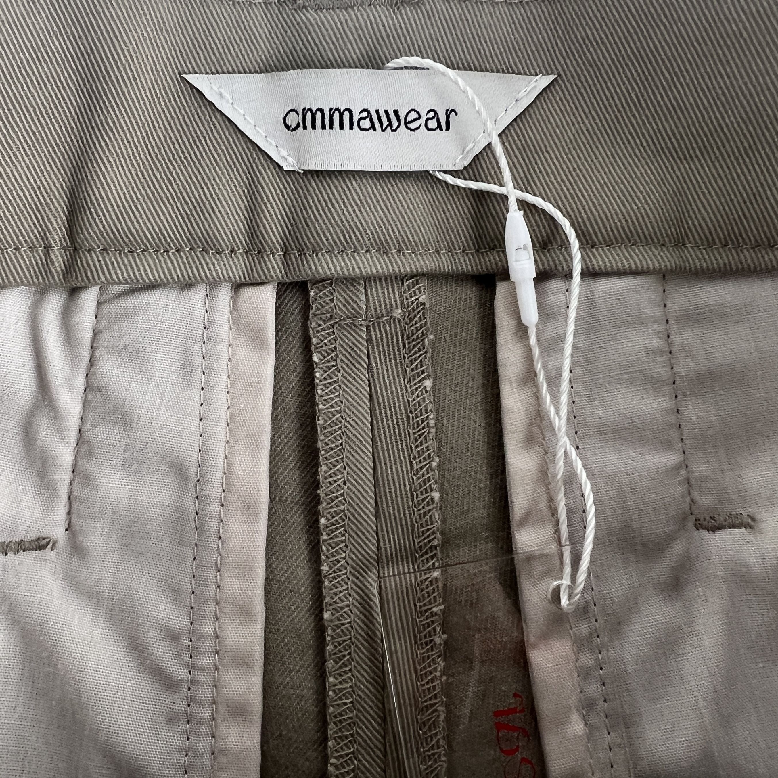 Cmmawear Olive Green Calathea Curved Seam Trousers