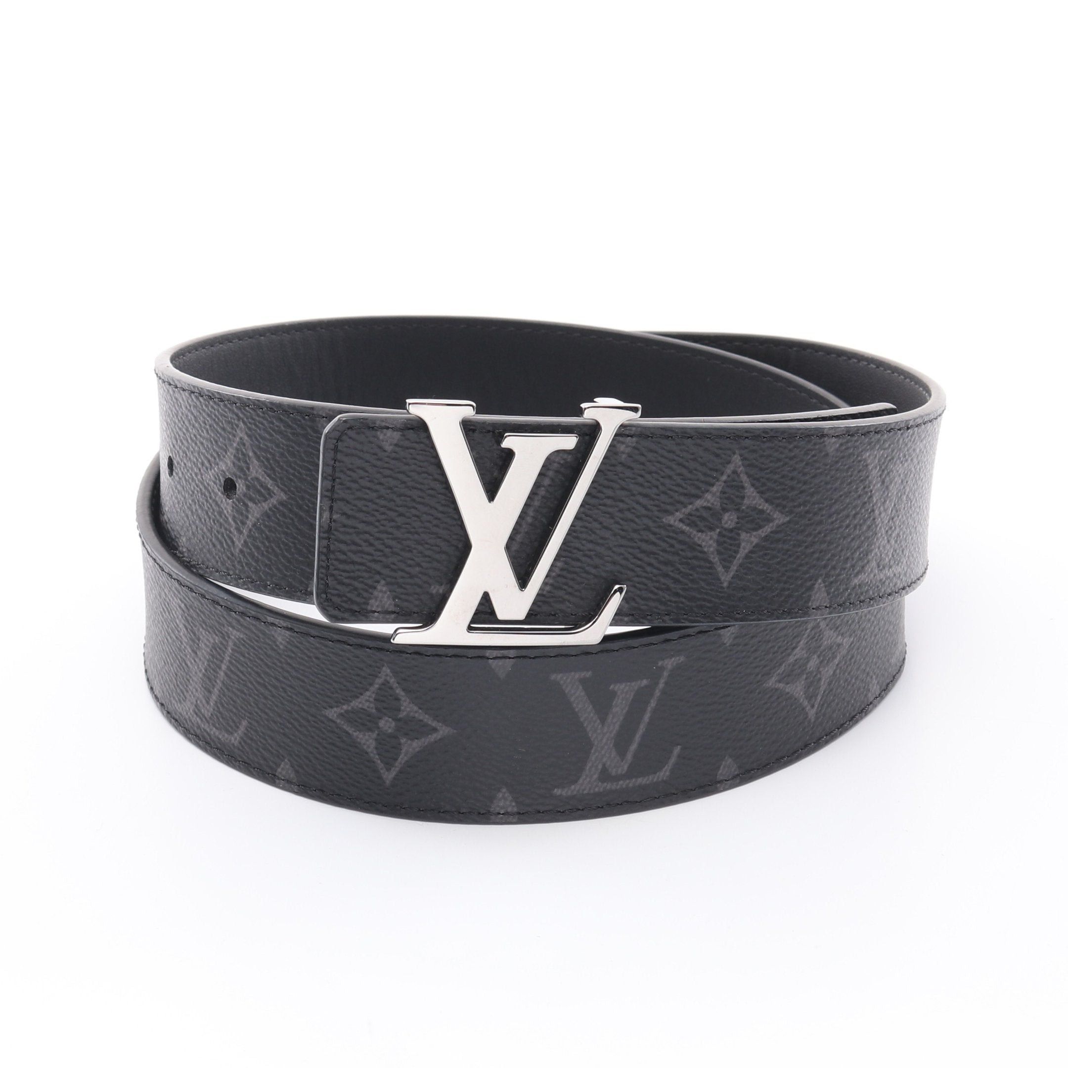 Louis Vuitton Lv Initials 35Mm Reversible Monogram Eclipse Belt Black