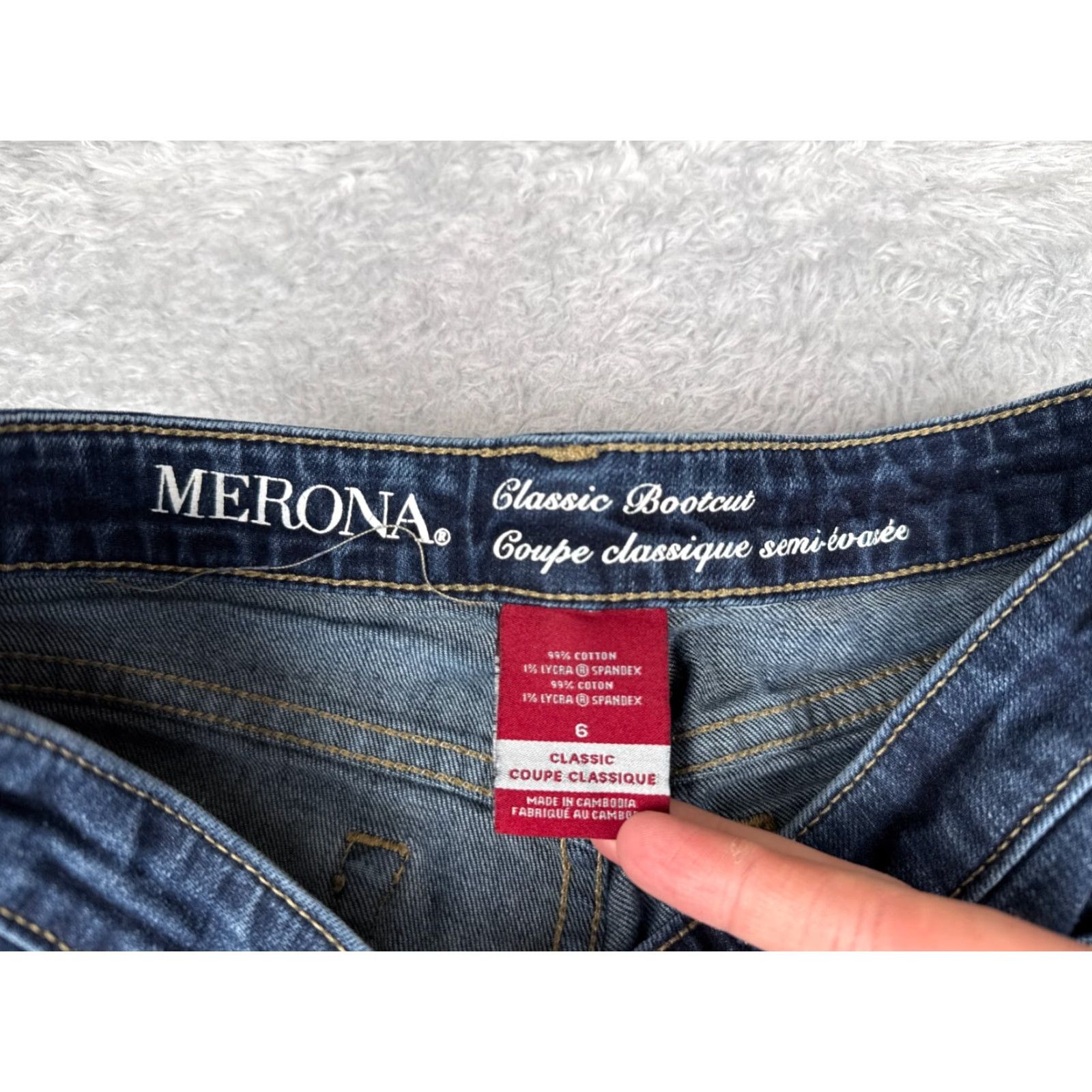 Merona Merona Jeans Women 6 Blue Denim Bootcut Adult Regular 28x30 Cotton Blend Mid Rise 30 In Inseam Vintage No Mens Women Girls Size 28" / US 6 / IT 42 - 6 Thumbnail