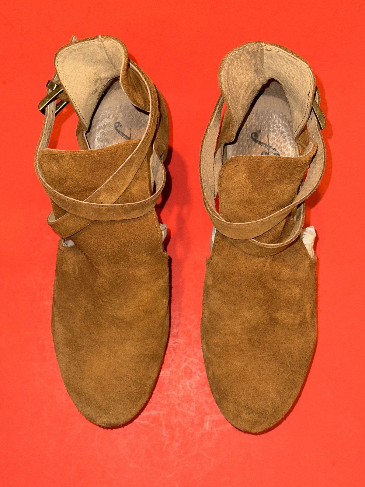 Free People Free People Cedar Wood Tan Suede Platform Clogs Heels 9 US Size US 9 / IT 39 - 12 Thumbnail