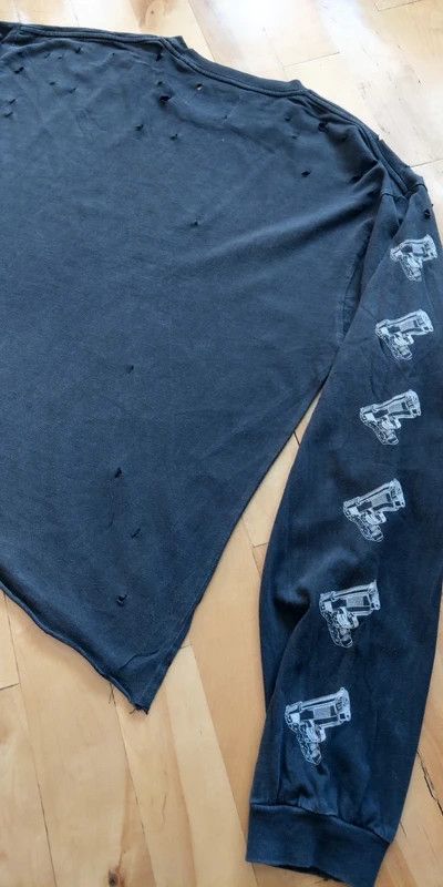 Vintage Custom Distressed Shirt w Guns n' Roses Boxy Alt Goth opium Size US L / EU 52-54 / 3 - 1 Thumbnail