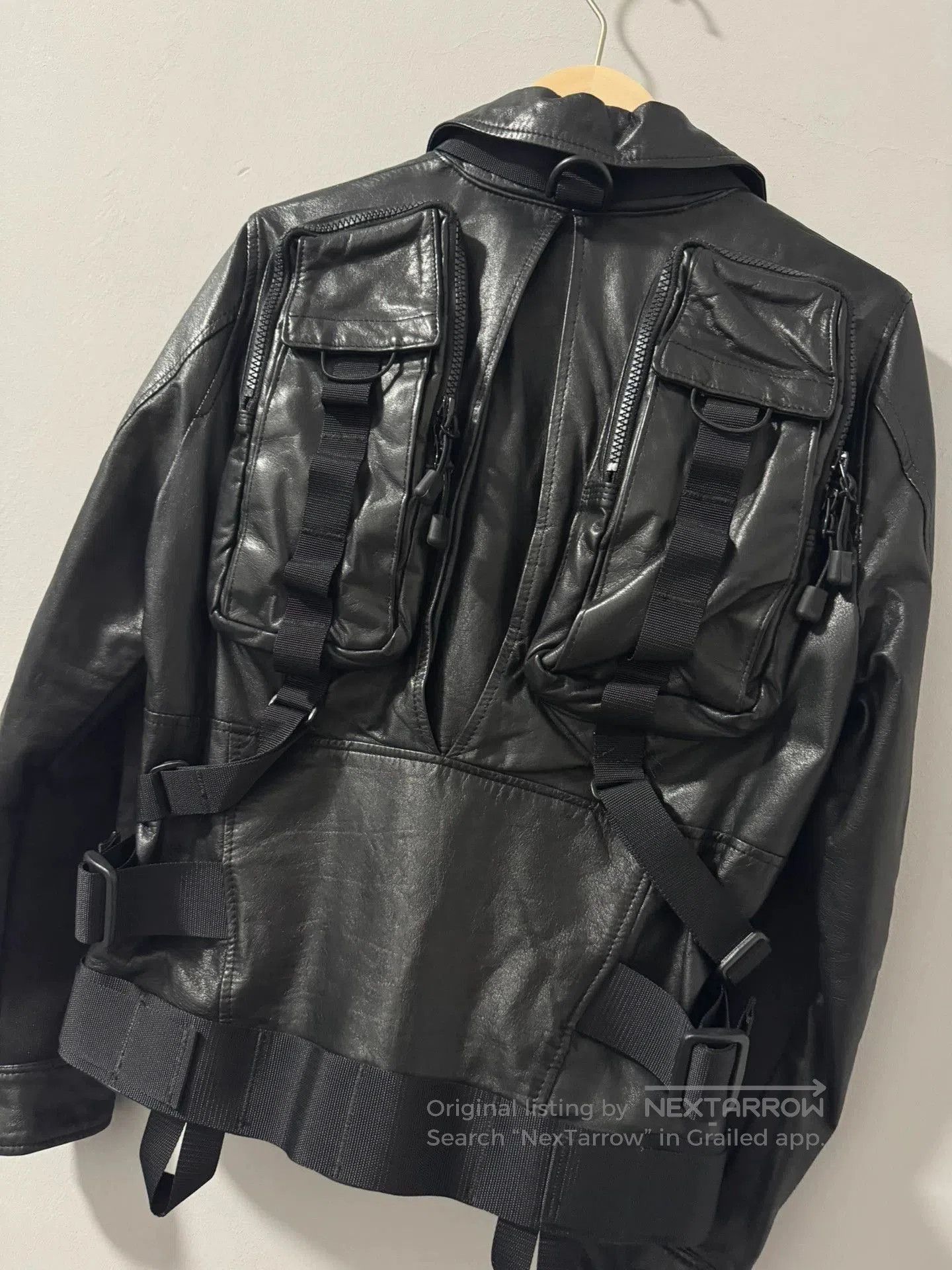 Undercover Black Leather Jacket with Utility Pockets and Straps. Size US S / EU 44-46 / 1 - 5 Thumbnail
