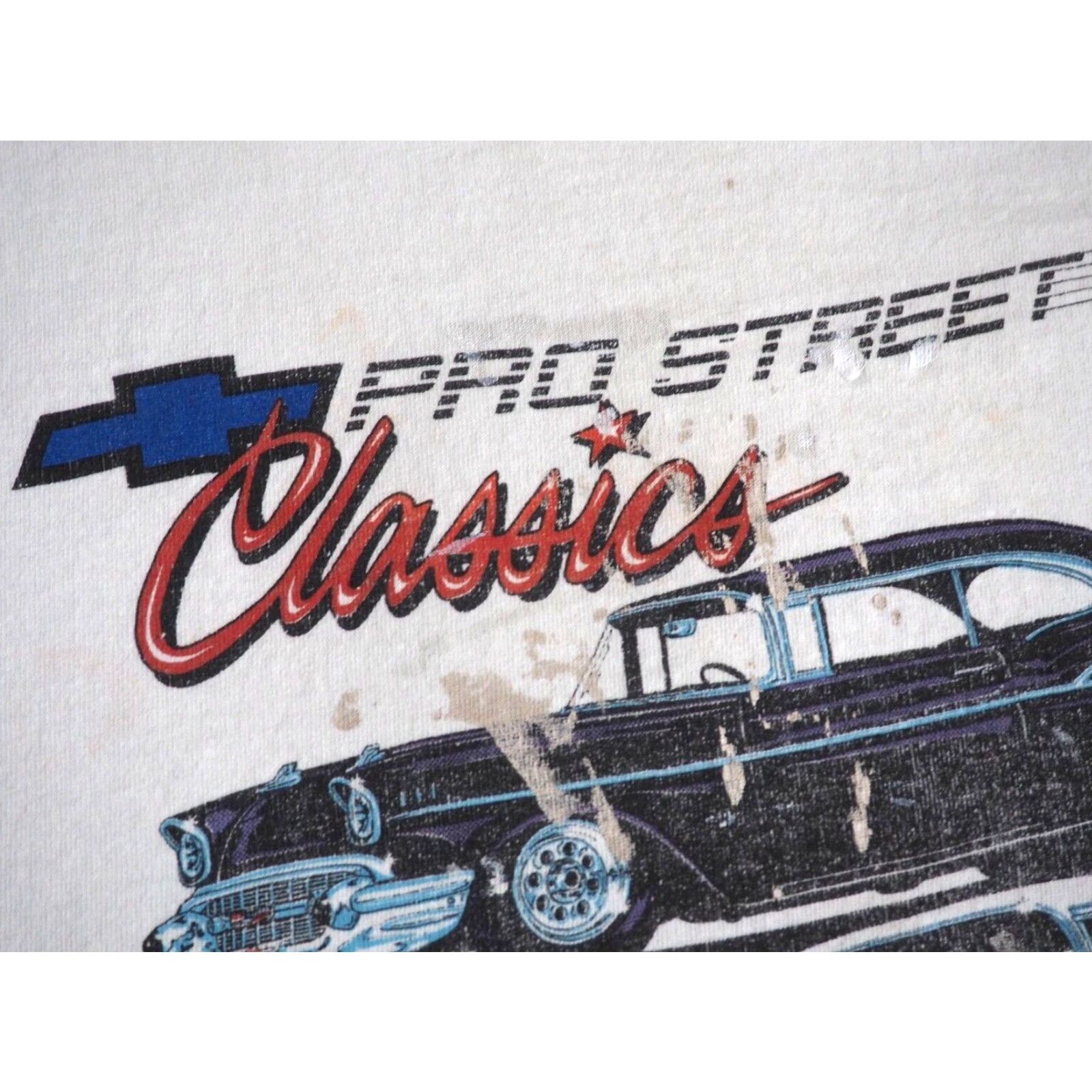 Vintage VINTAGE Chevrolet Street Distress USA Tee T-Shirt L White 1980s Graphic Tee Men Size US L / EU 52-54 / 3 - 4 Thumbnail
