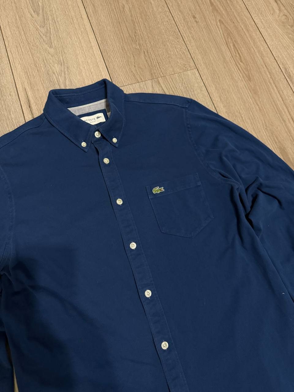 Lacoste Lacost shirt long sleeve mens M/L Blue Cotton Size US M / EU 48-50 / 2 - 3 Thumbnail