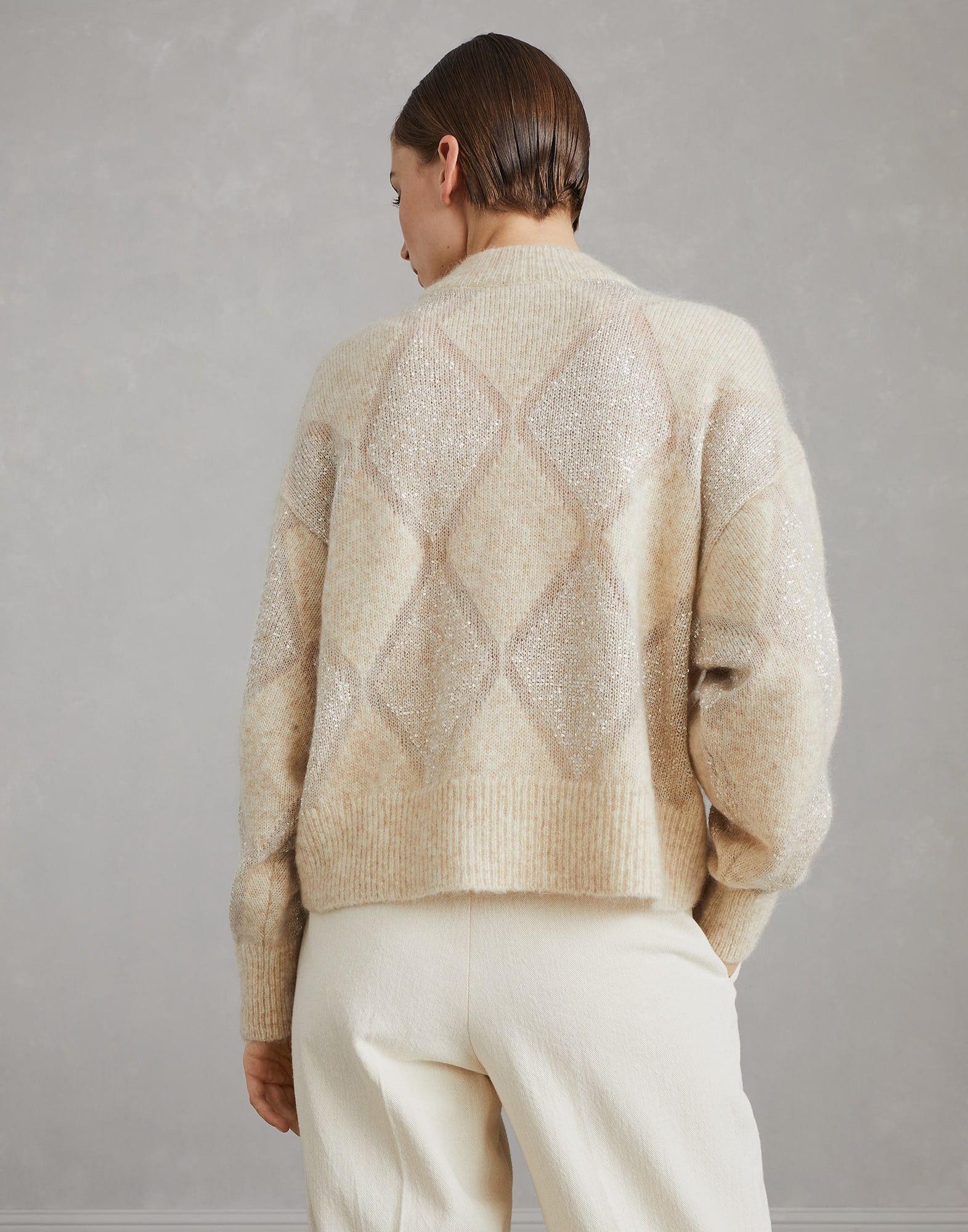 Brunello Cucinelli o1la1rc1a1025 Sweater in Beige Size M / US 6-8 / IT 42-44 - 2 Thumbnail